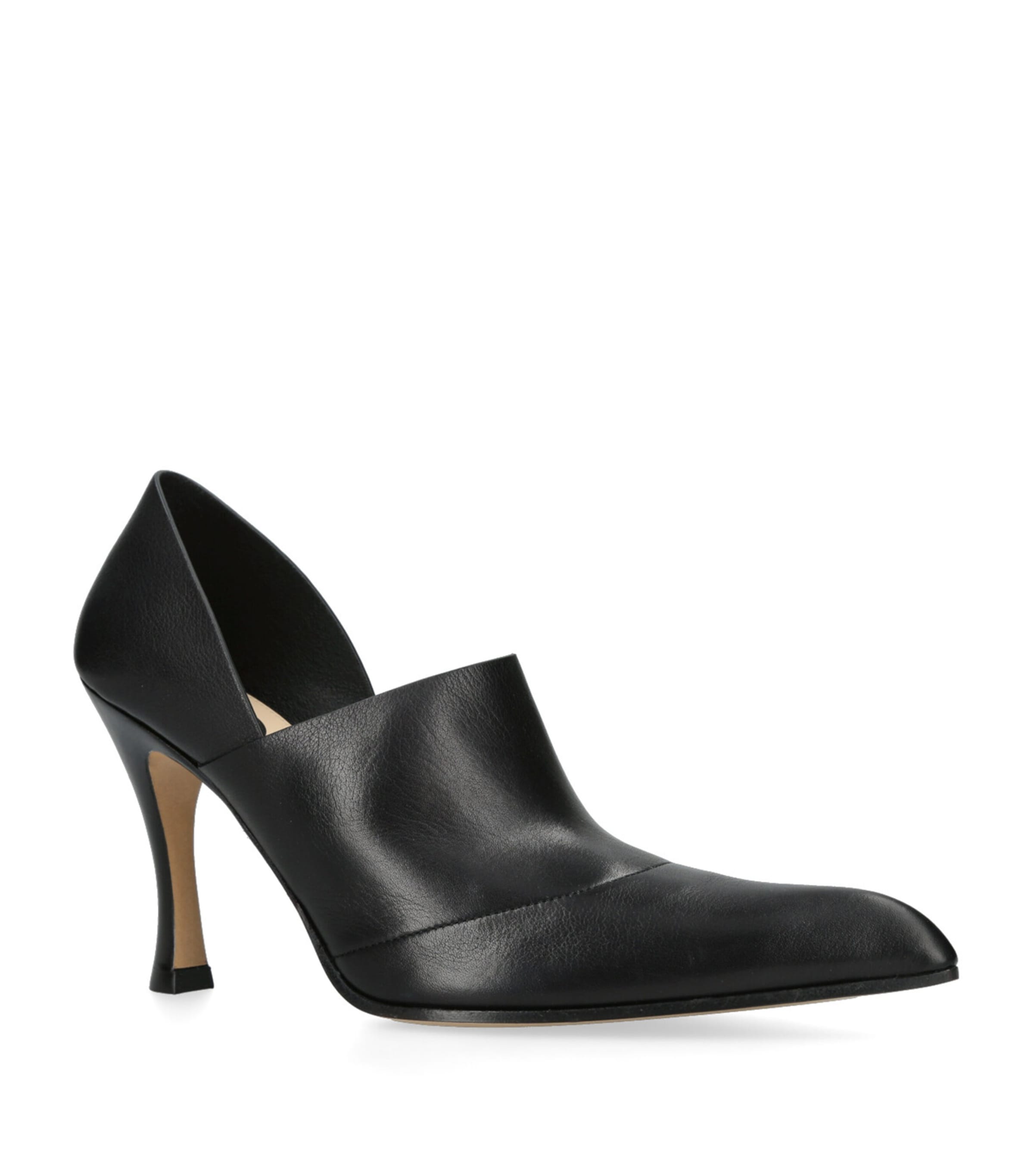 Leather Comic Folded Pumps 90 BLACK Image 3