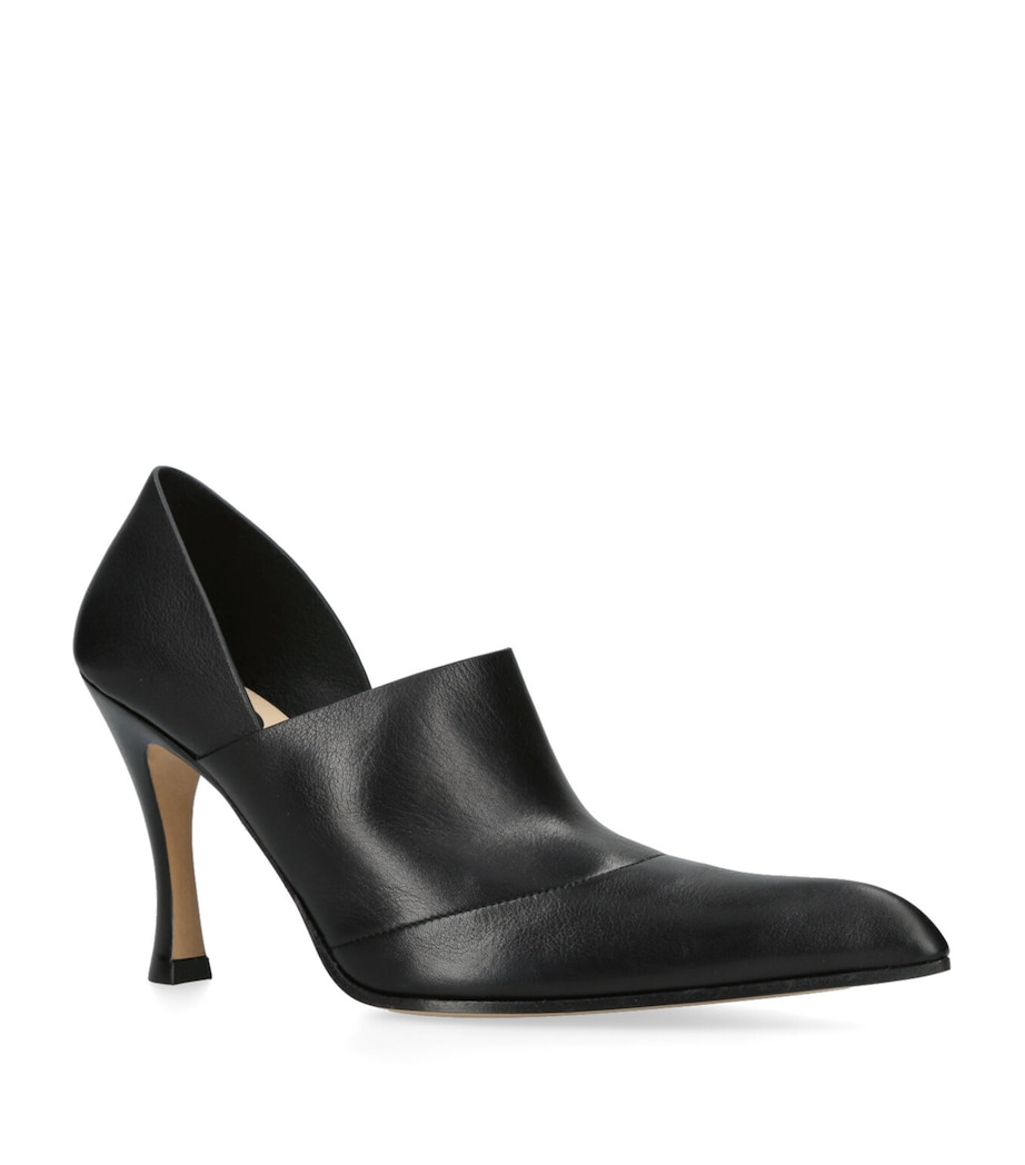 Leather Comic Folded Pumps 90 BLACK Image 3