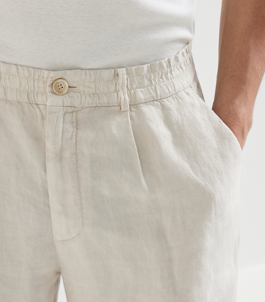 Brunello Cucinelli Mens Linen Garment-Dyed Bermuda Shorts Image 6
