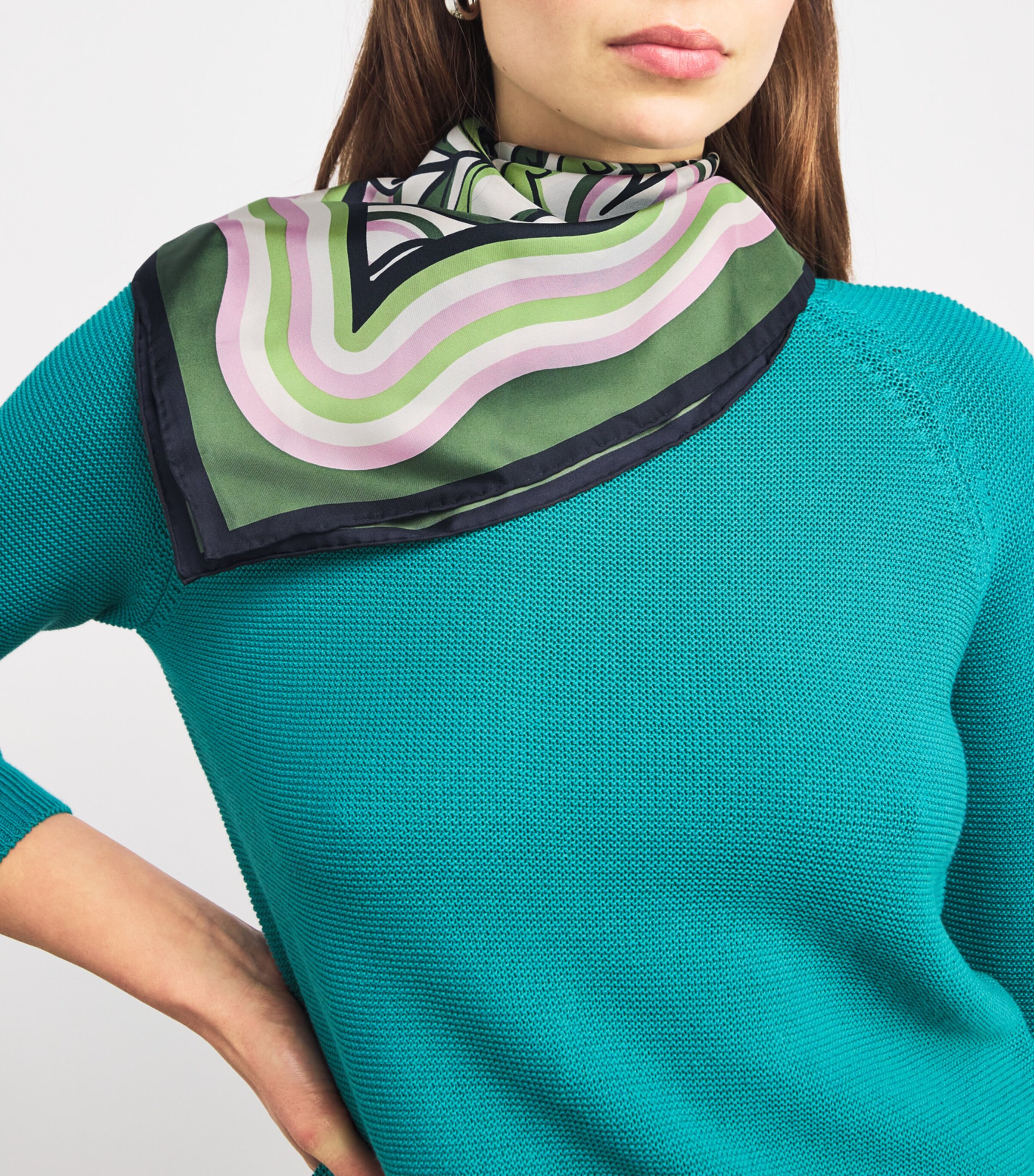 Silk Printed Square Scarf ANTIQUE ROSE Image 4