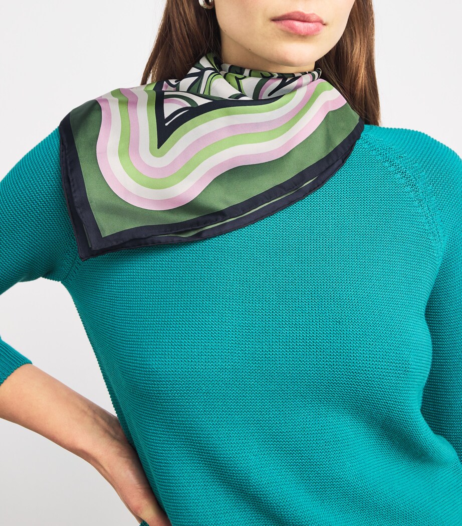 Silk Printed Square Scarf ANTIQUE ROSE Image 4