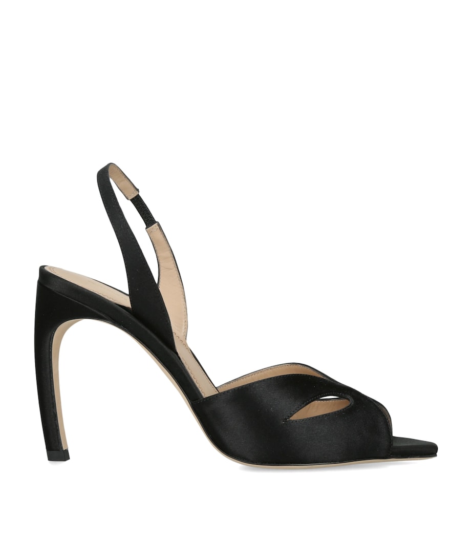 Victoria Beckham Satin Harlow Mask Slingback Heels 100 Black Image 1