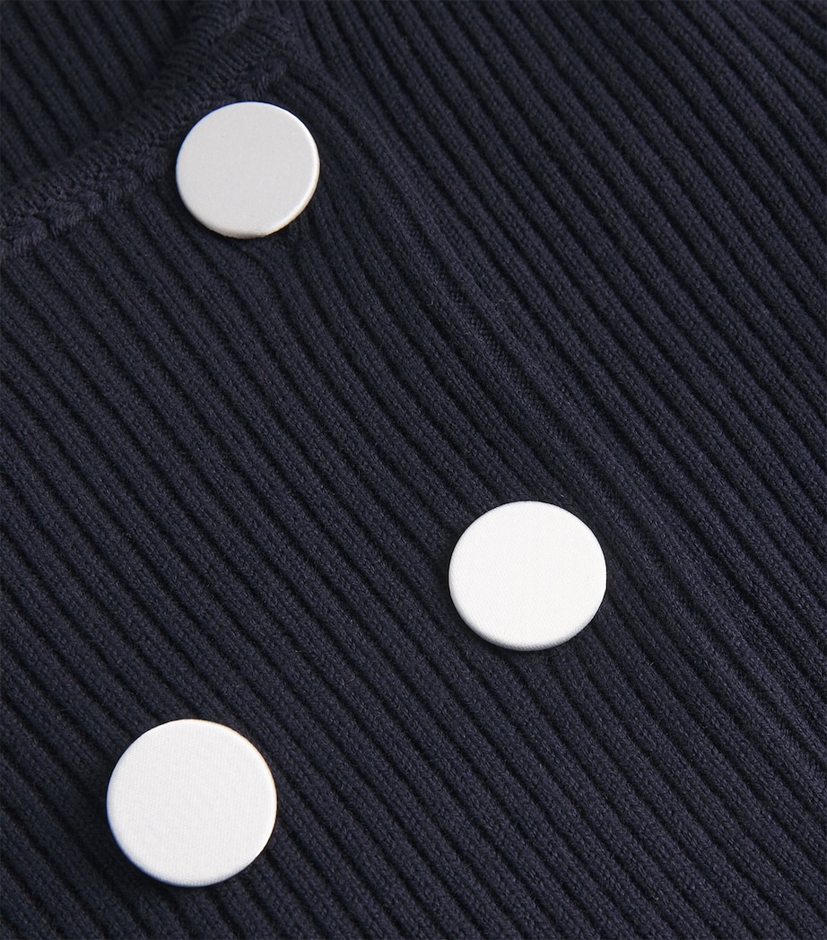 Wool-Blend Double-Breasted Cardigan NAVY Image 5