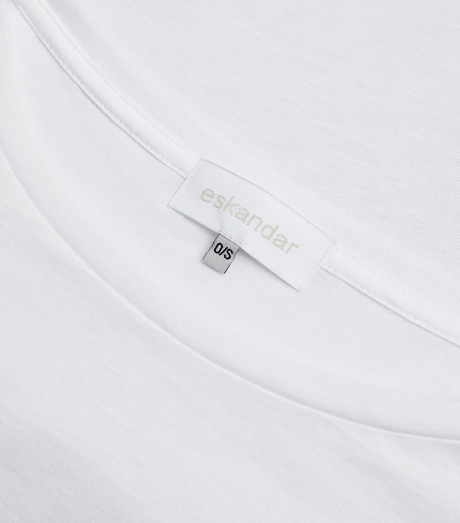 Pima Cotton A-Line Long-Sleeved Top WHITE Image 5