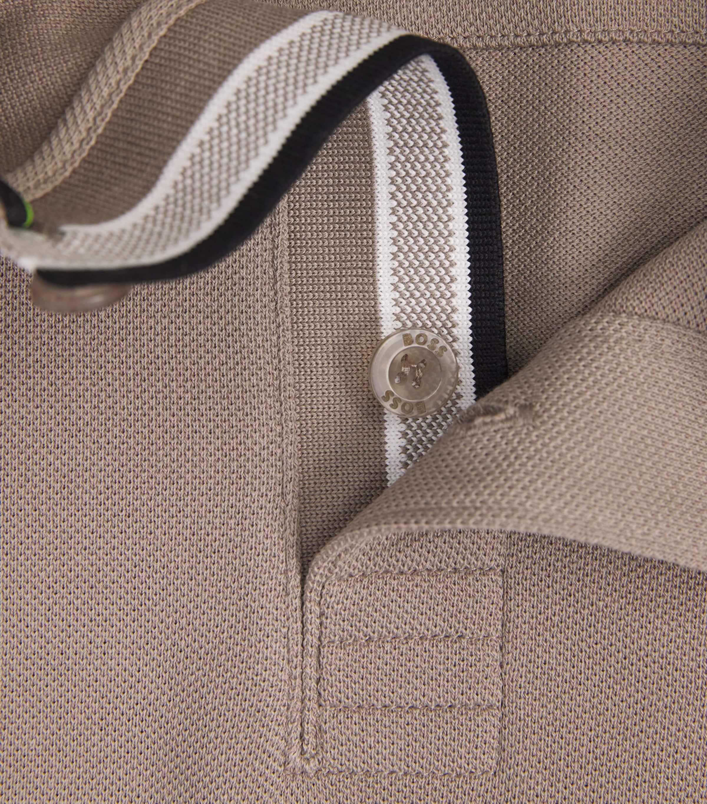 BOSS Mens Cotton Paddy Polo Shirt Pastel Green Image 6