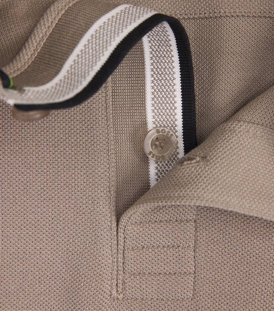 BOSS Mens Cotton Paddy Polo Shirt Pastel Green Image 6