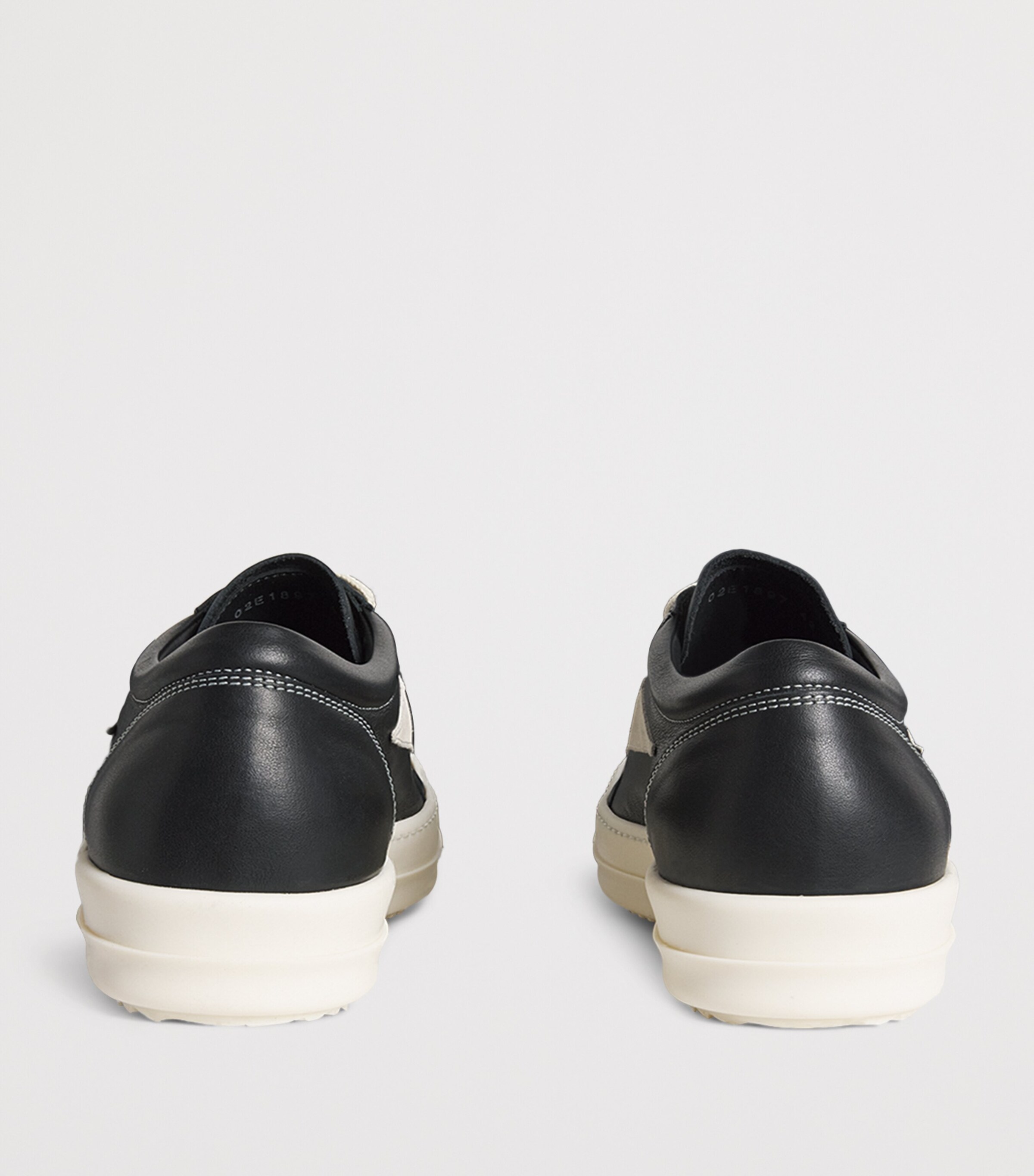 Rick Owens Leather Vintage Low-Top Sneakers Black/milk/milk Image 4