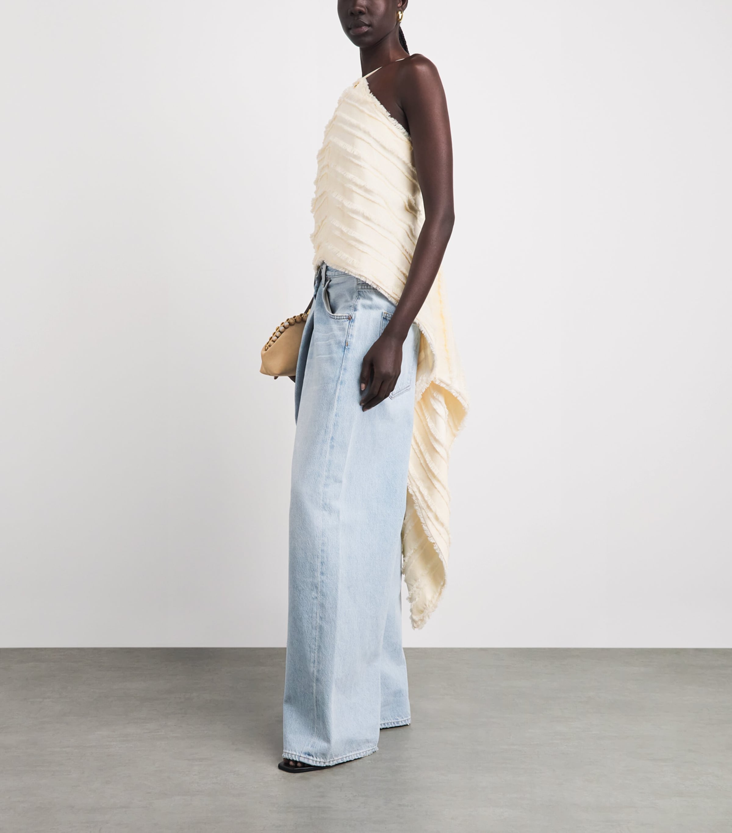 Cult Gaia White Cotton-Blend Venezia Halterneck Top | Harrods US