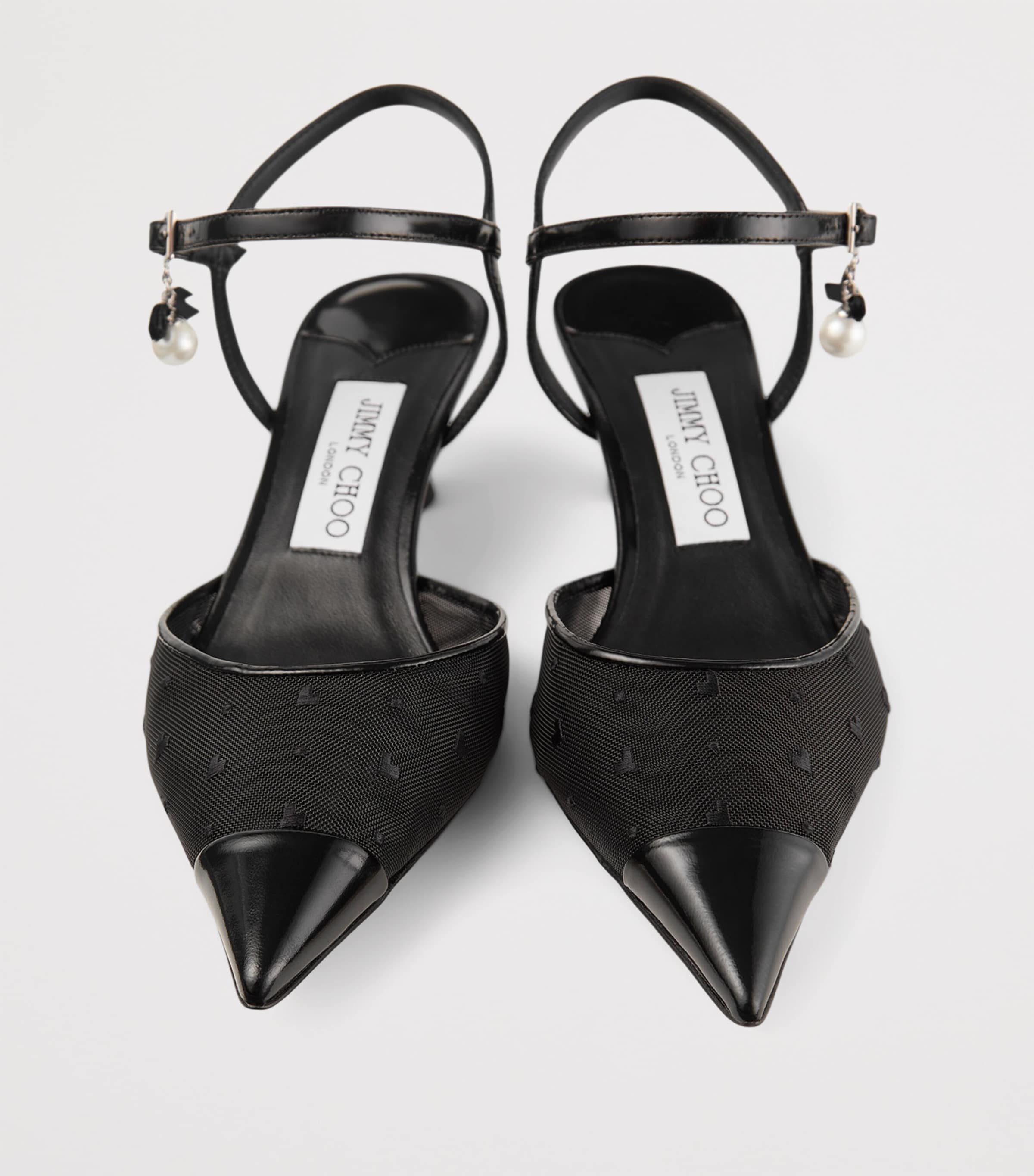 Jimmy Choo Aren 45 Mesh-Leather Pumps Black/black Image 3