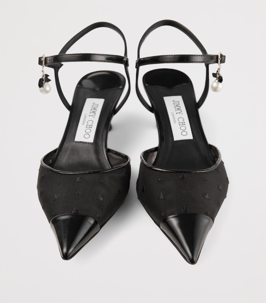 Aren 45 Mesh-Leather Pumps BLACK/BLACK Image 3