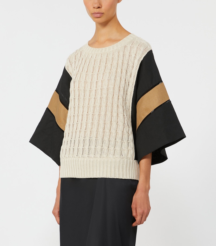 Max Mara Womens Linen Knitted Sweater Beige Image 3