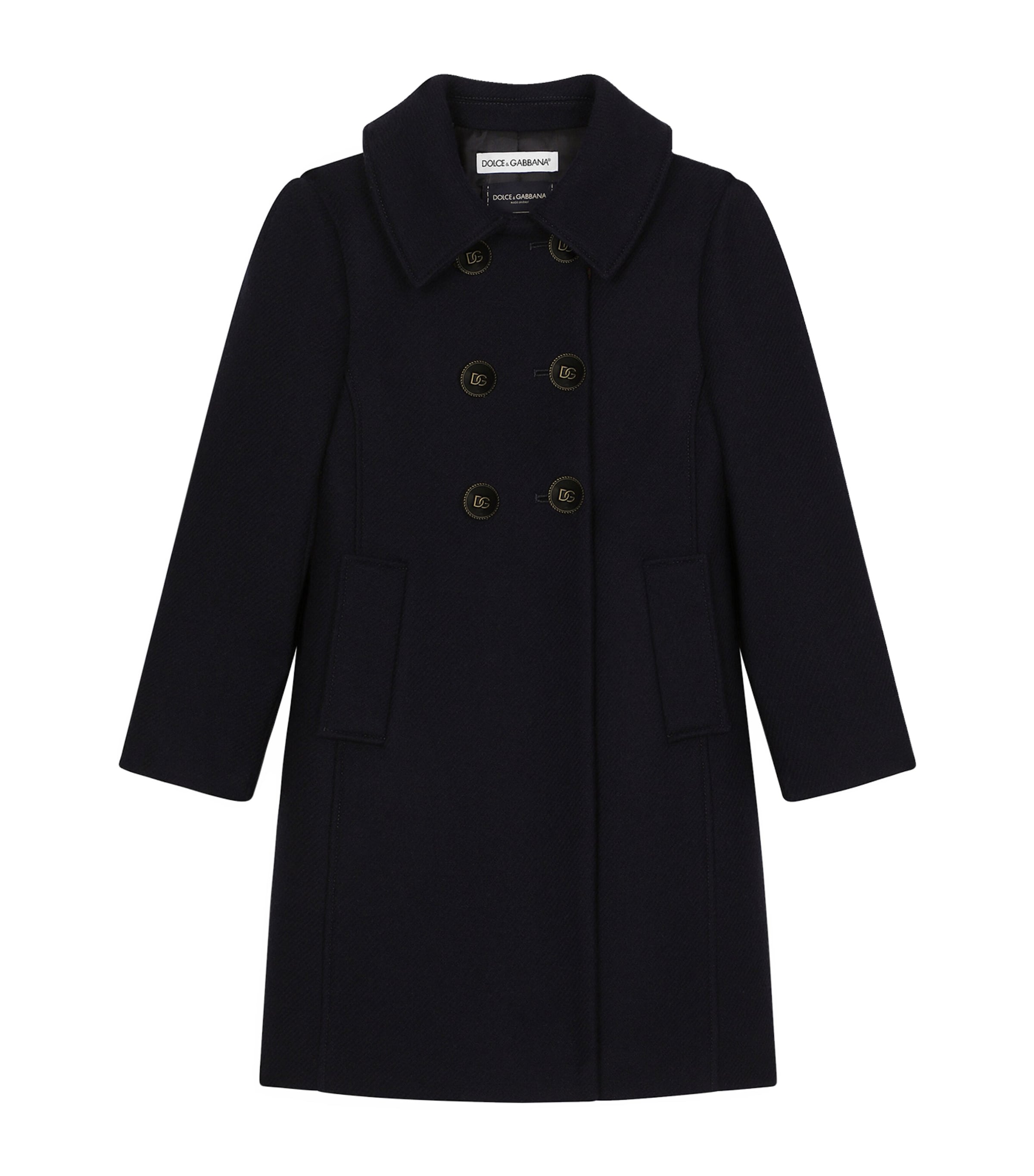 Dolce & Gabbana Wool Logo-button Overcoat