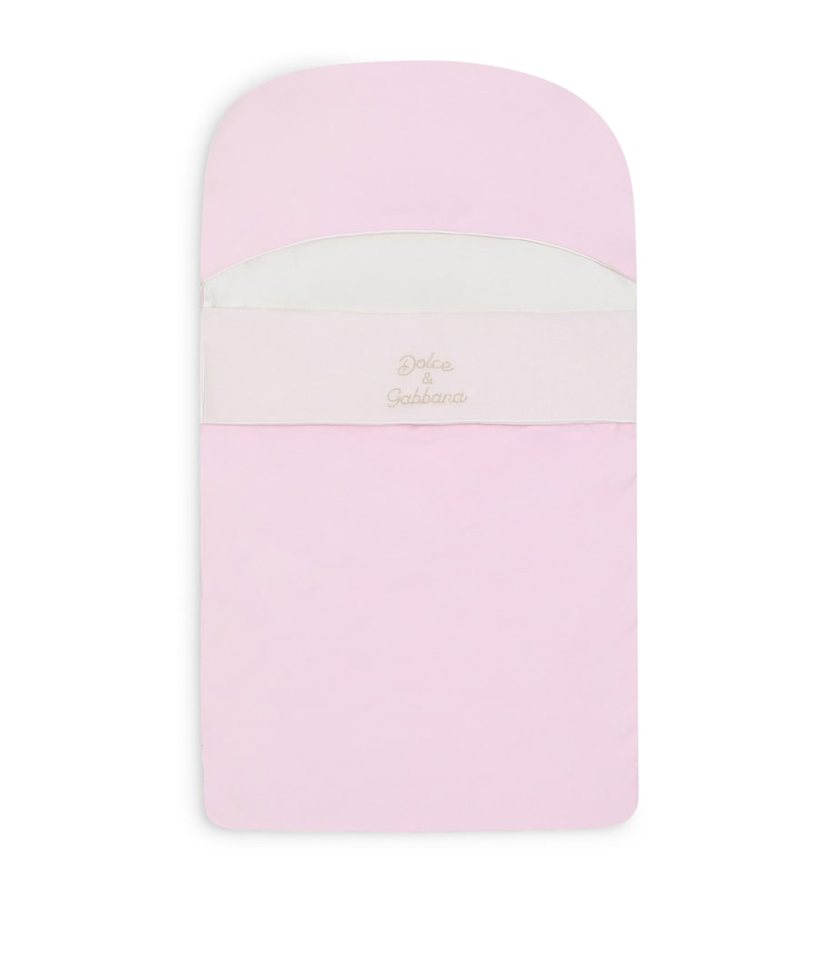 Dolce&Gabbana Kids Cotton-Linen Logo Sleeping Nest Pink Image 1