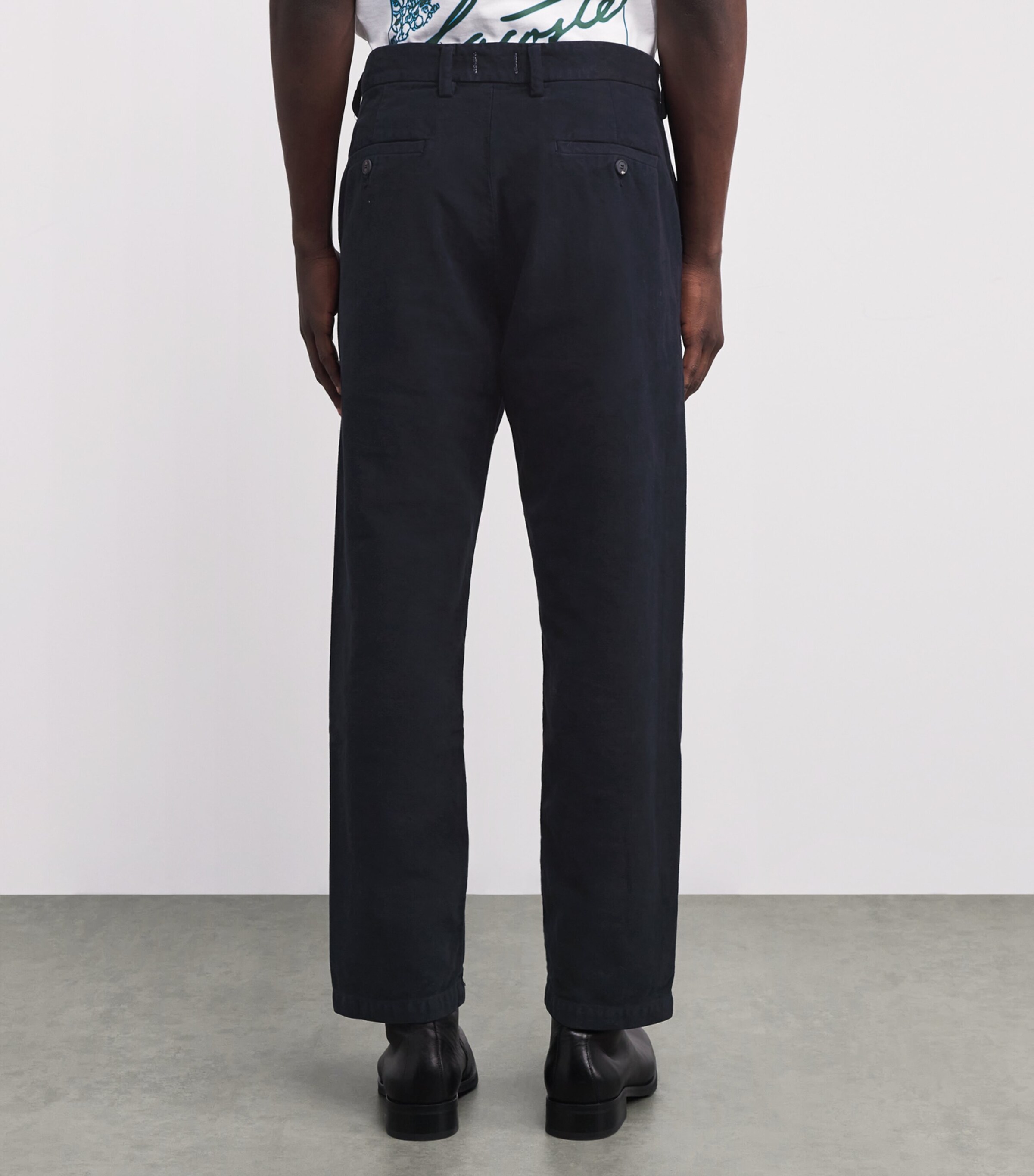 Cotton Flat Front Chinos NVY Image 4