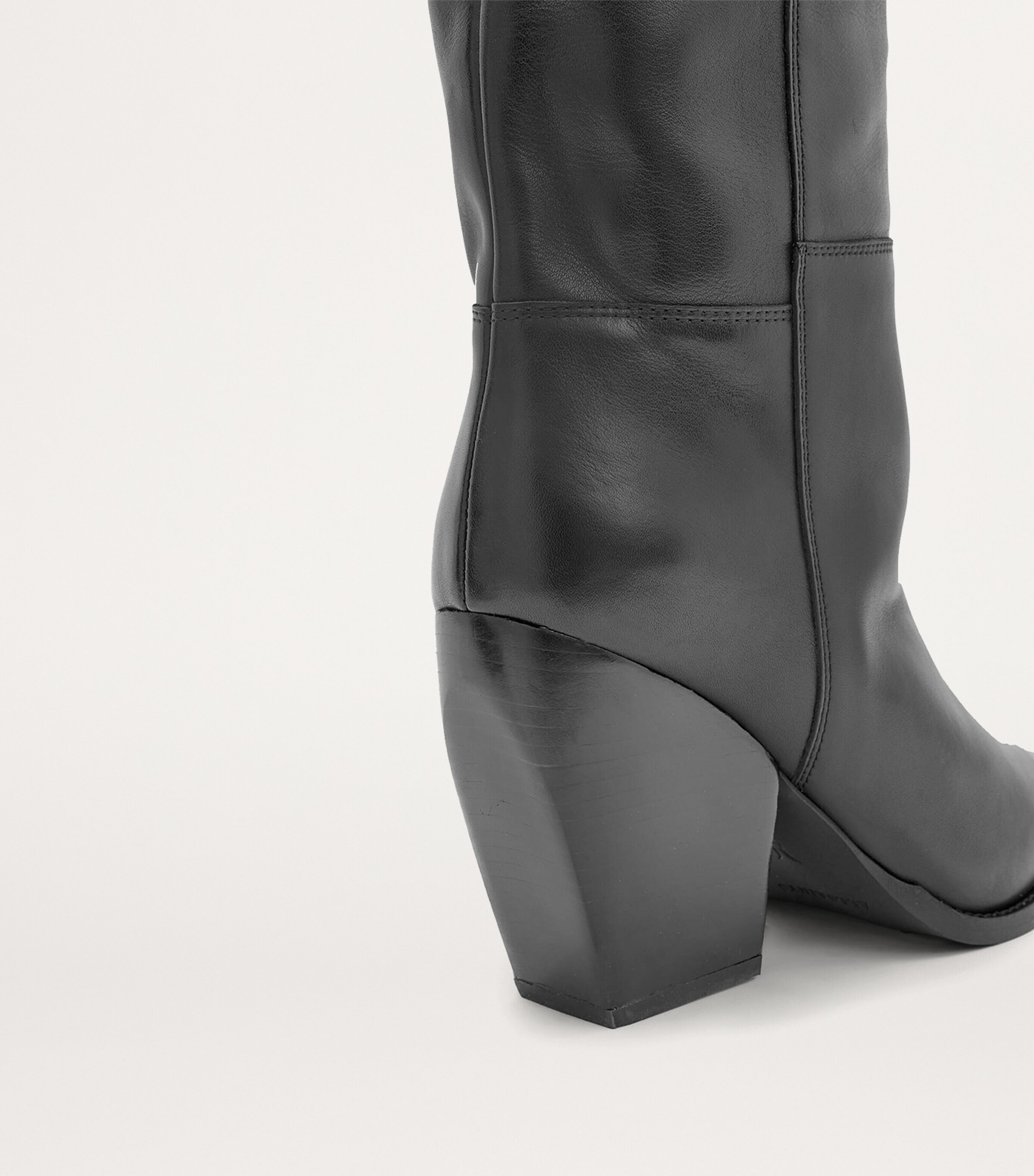 AllSaints Leather Reina Knee-High Boots 90 Black Image 5