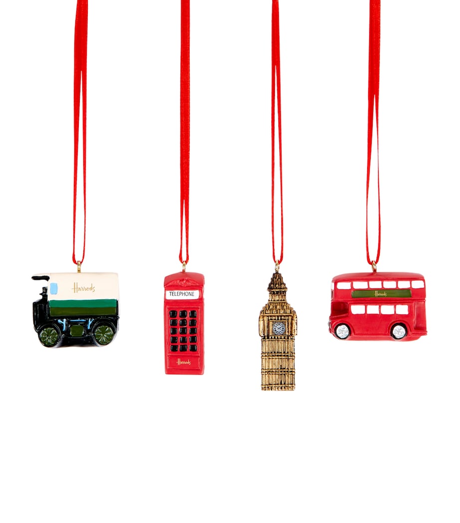 London Icons Tree Decorations (Set of 4) RED Image 1