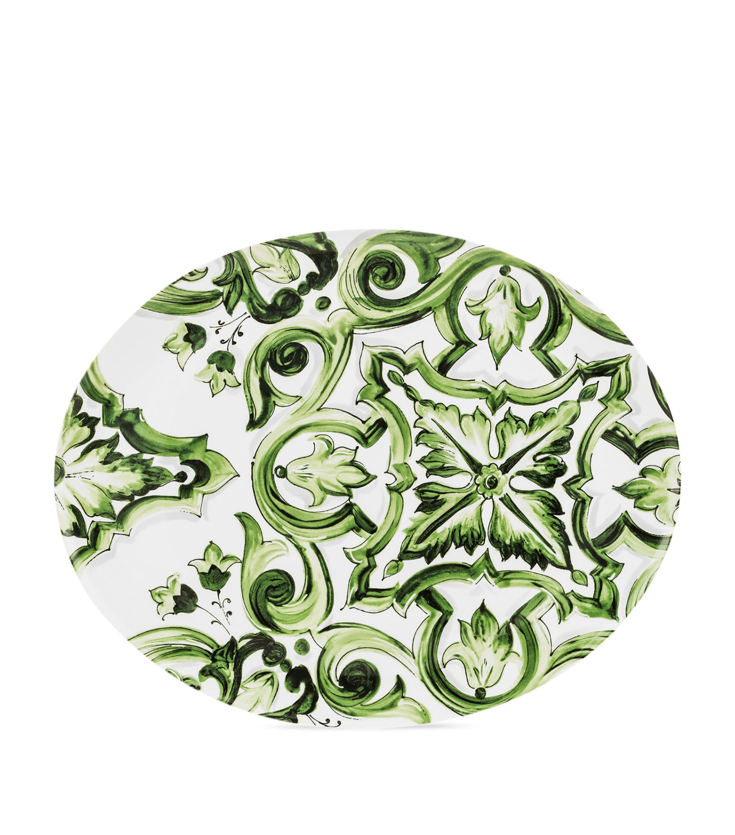 Dolce&Gabbana Casa Porcelain Majolica Serving Plate (45.5cm) Verde Maiolica Image 1