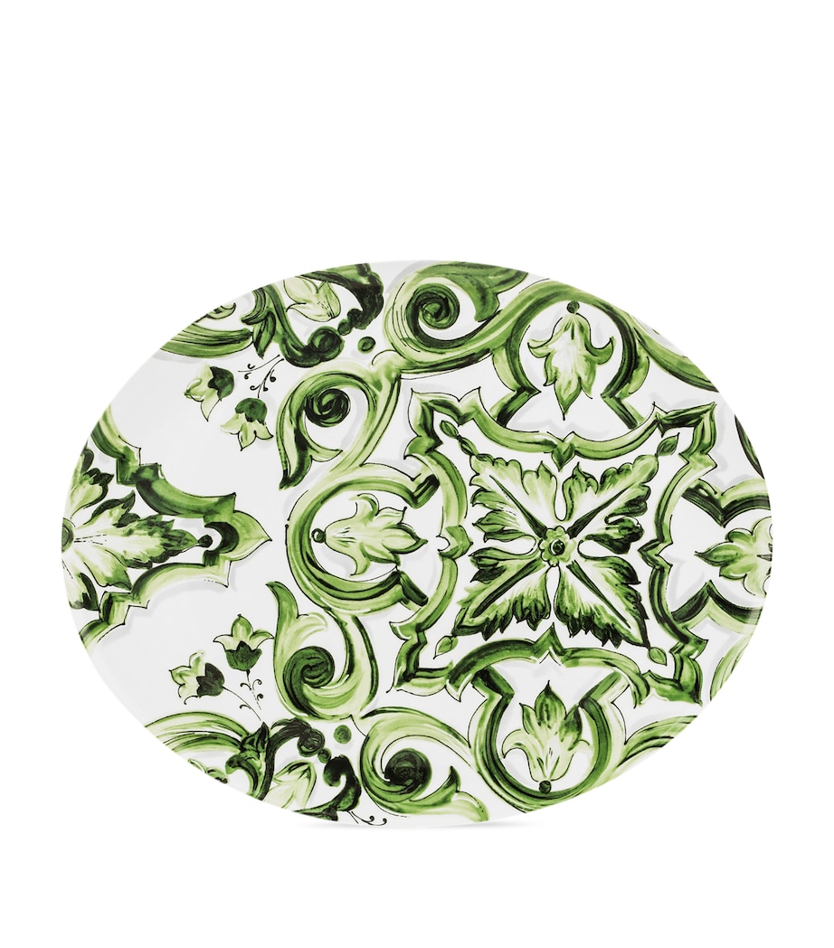 Dolce&Gabbana Casa Porcelain Majolica Serving Plate (45.5cm) Verde Maiolica Image 1