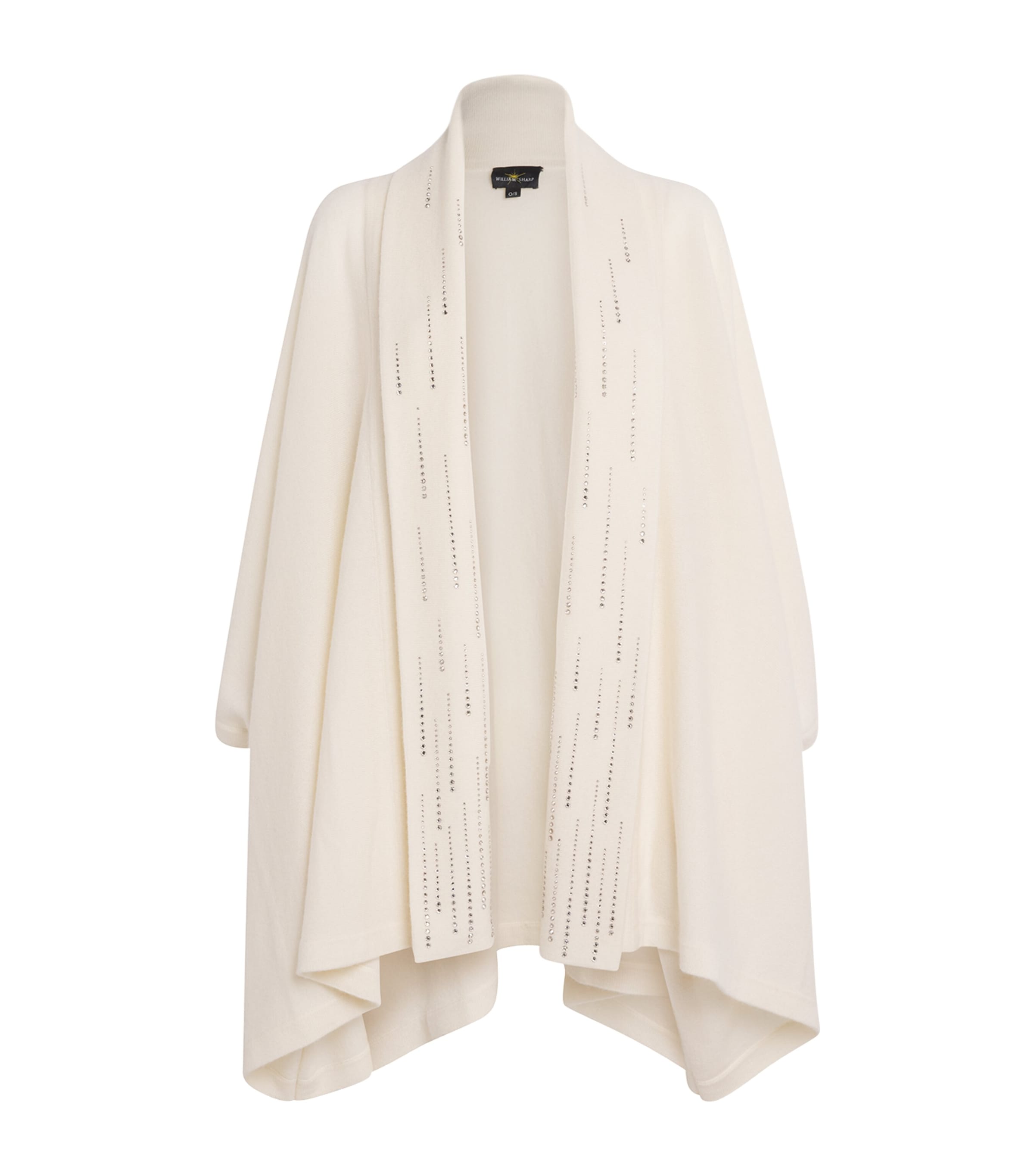 Cashmere Embellished Carmen Cape WINTER WHITE/SI Image 1