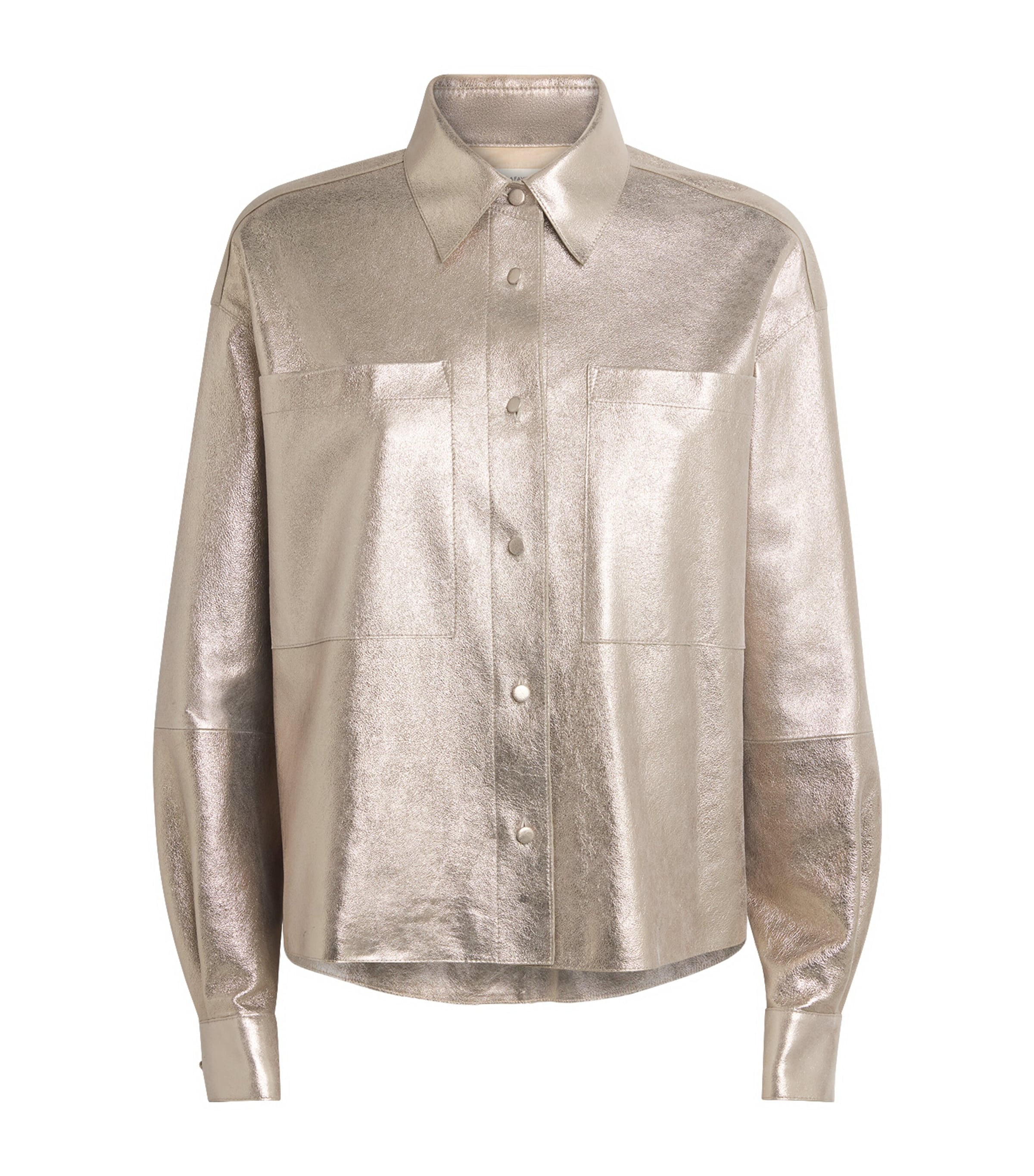 Suede Metallic Cropped Shirt NATURAL METALLIC Image 1