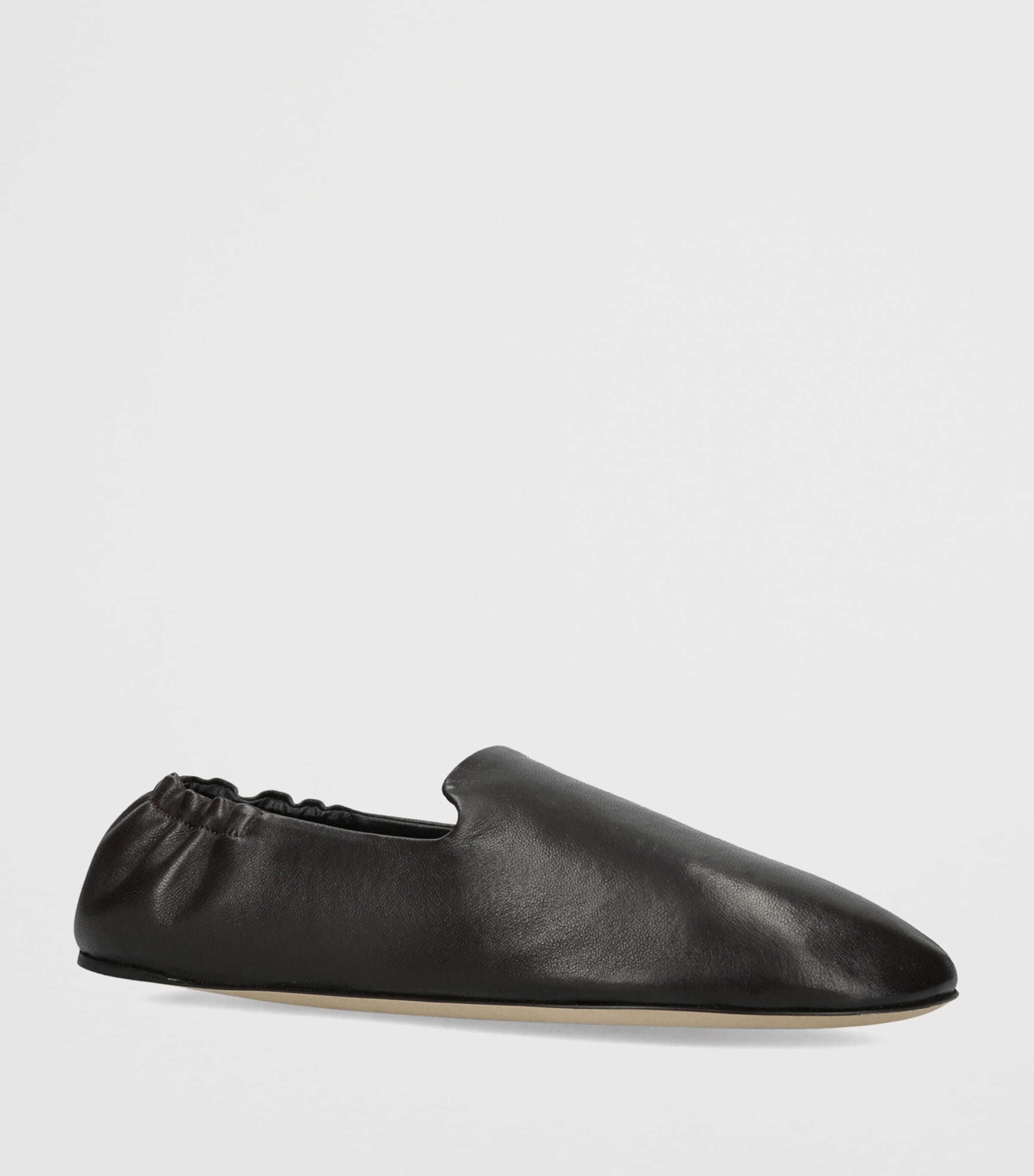 The Row Casa Leather Slippers Dark Brown Image 2