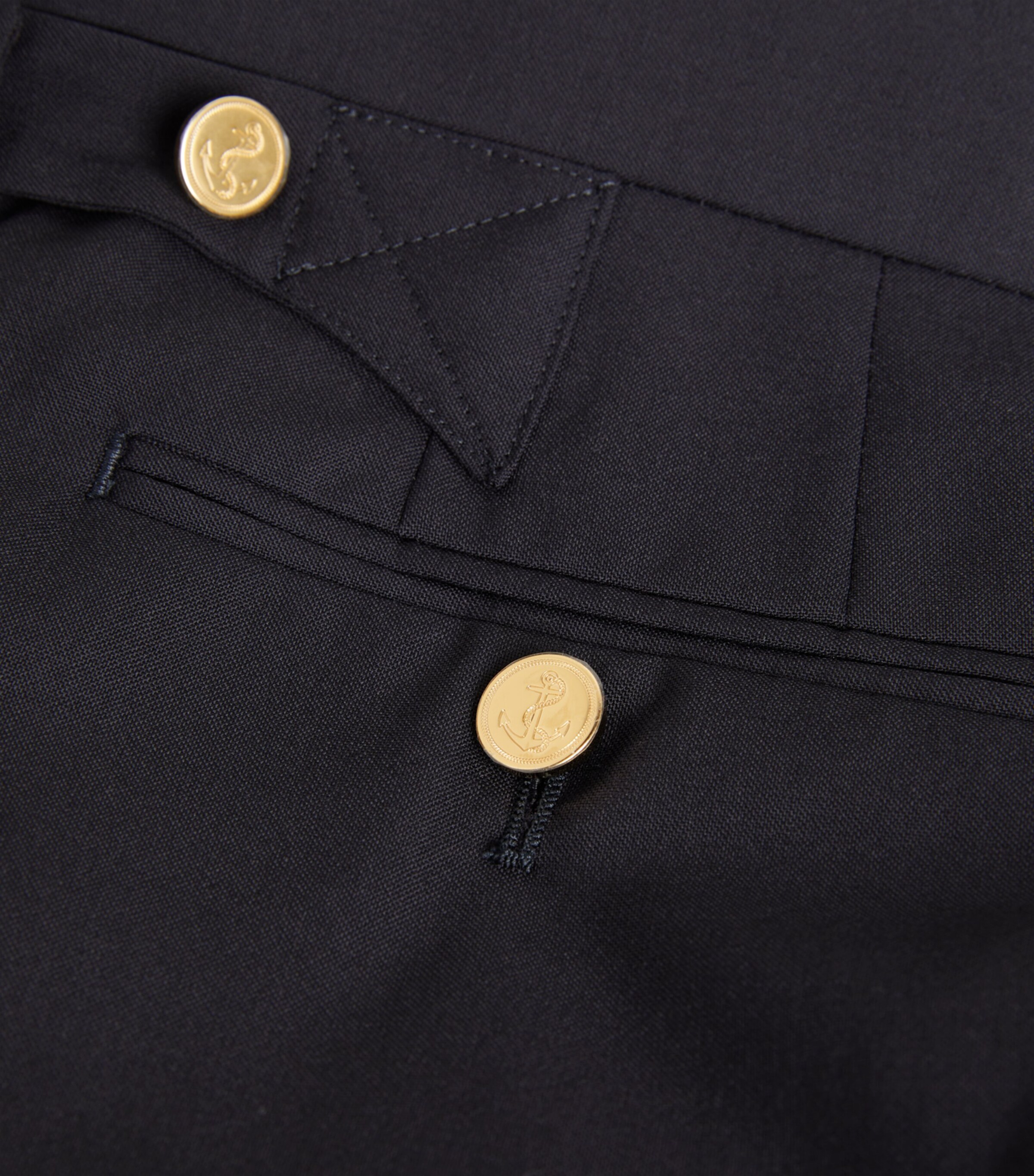 Wool Backstrap Tailored Trousers NAVY Image 5