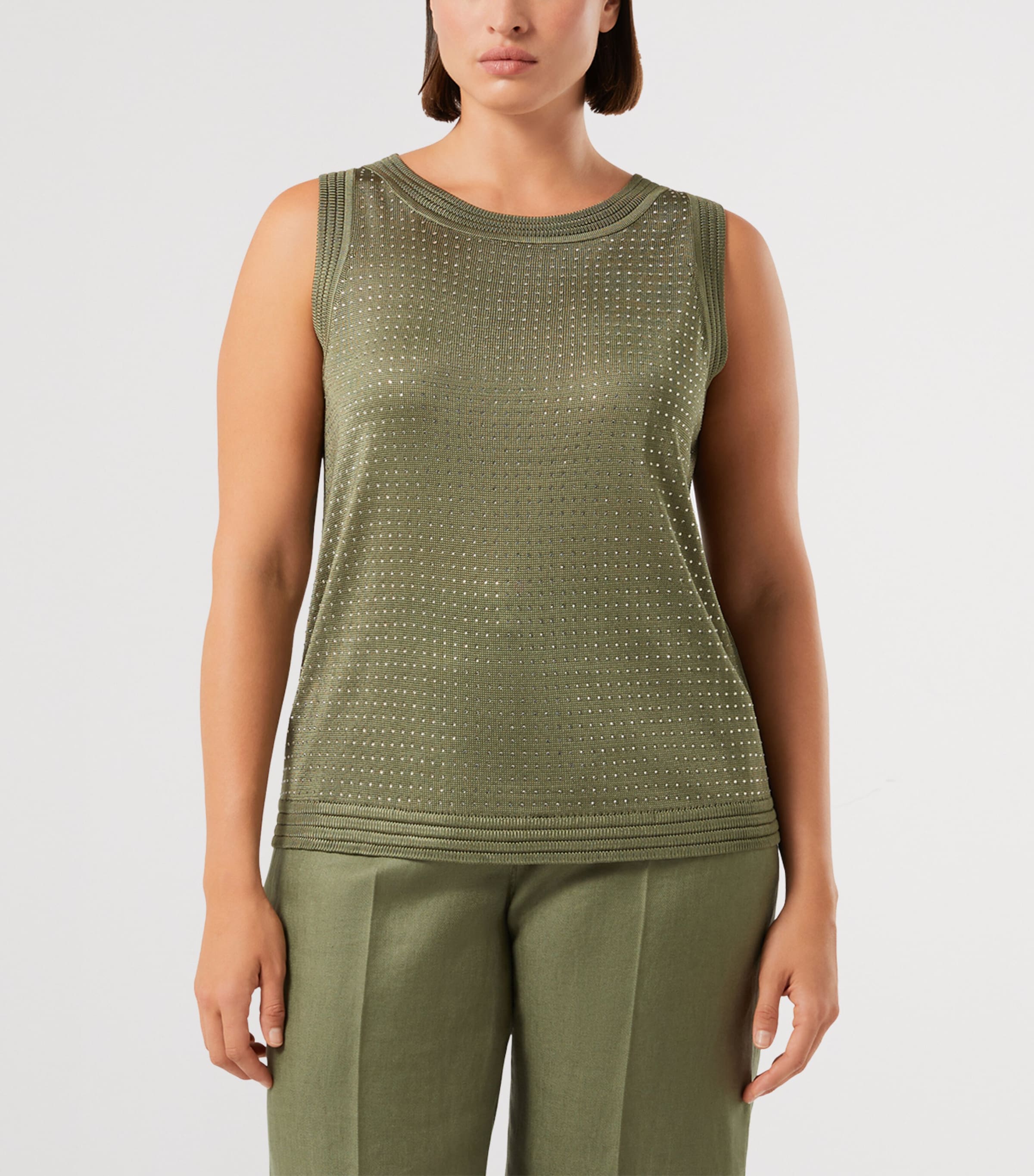 Marina Rinaldi Womens Knitted Cardigan and T-Shirt Set Kaki Image 4