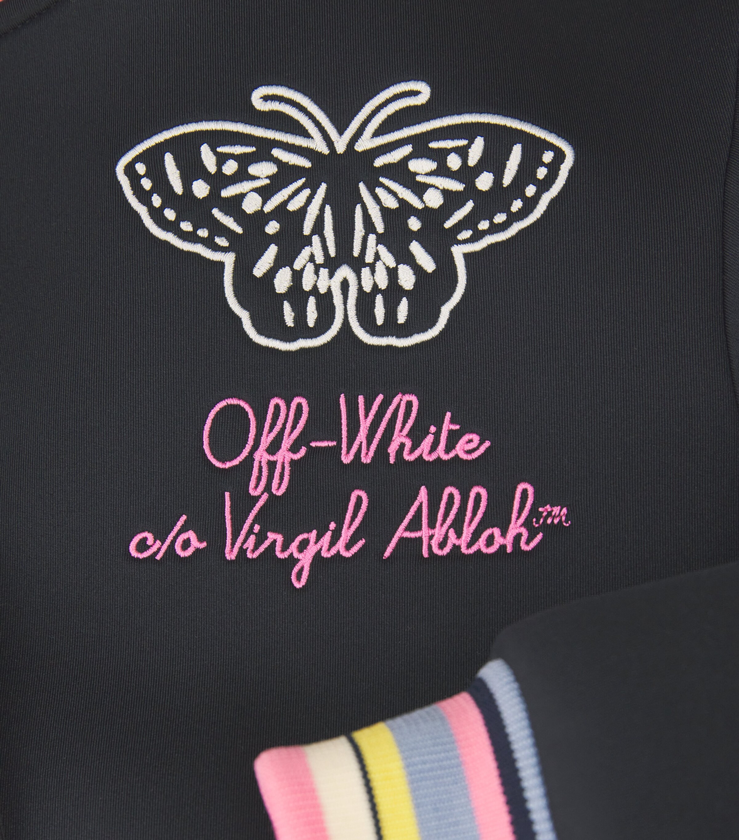 Off-White Kids Butterfly Varsity Bomber Jacket (4-12+ Years) Black Image 3