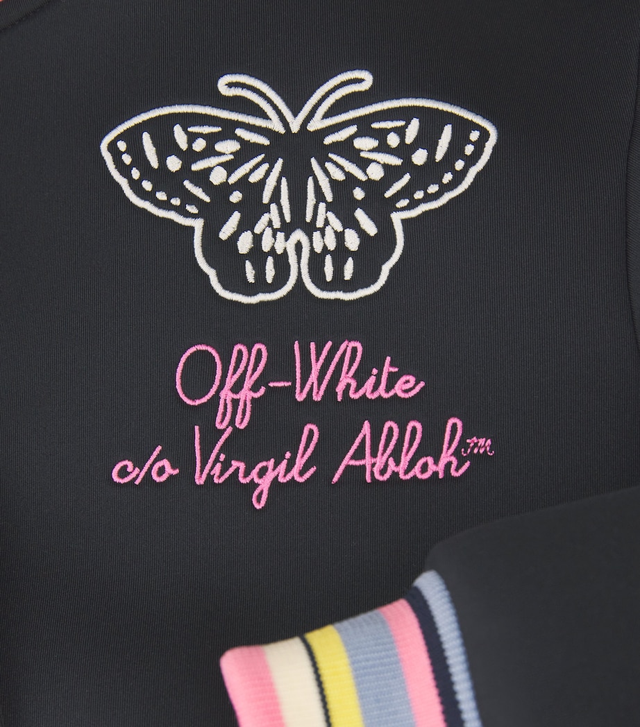 Off-White Kids Butterfly Varsity Bomber Jacket (4-12+ Years) Black Image 3