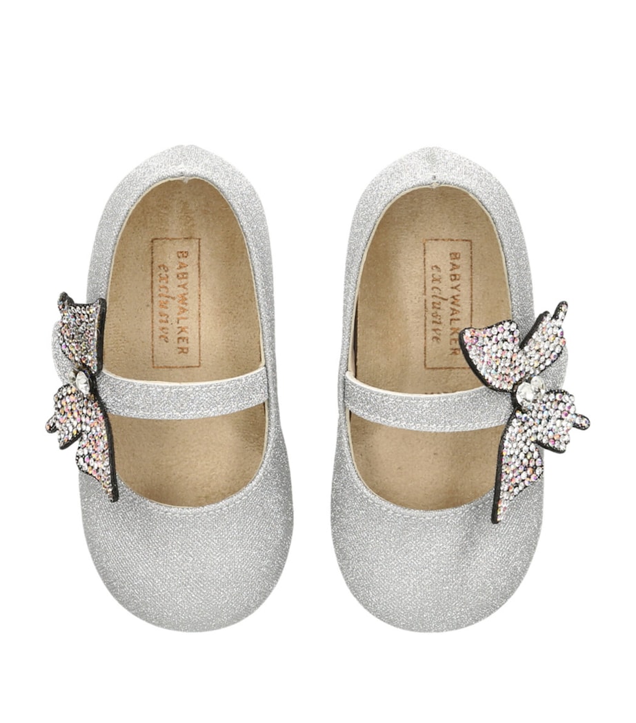 Crystal Butterfly Ballet Flats SILVER Image 4