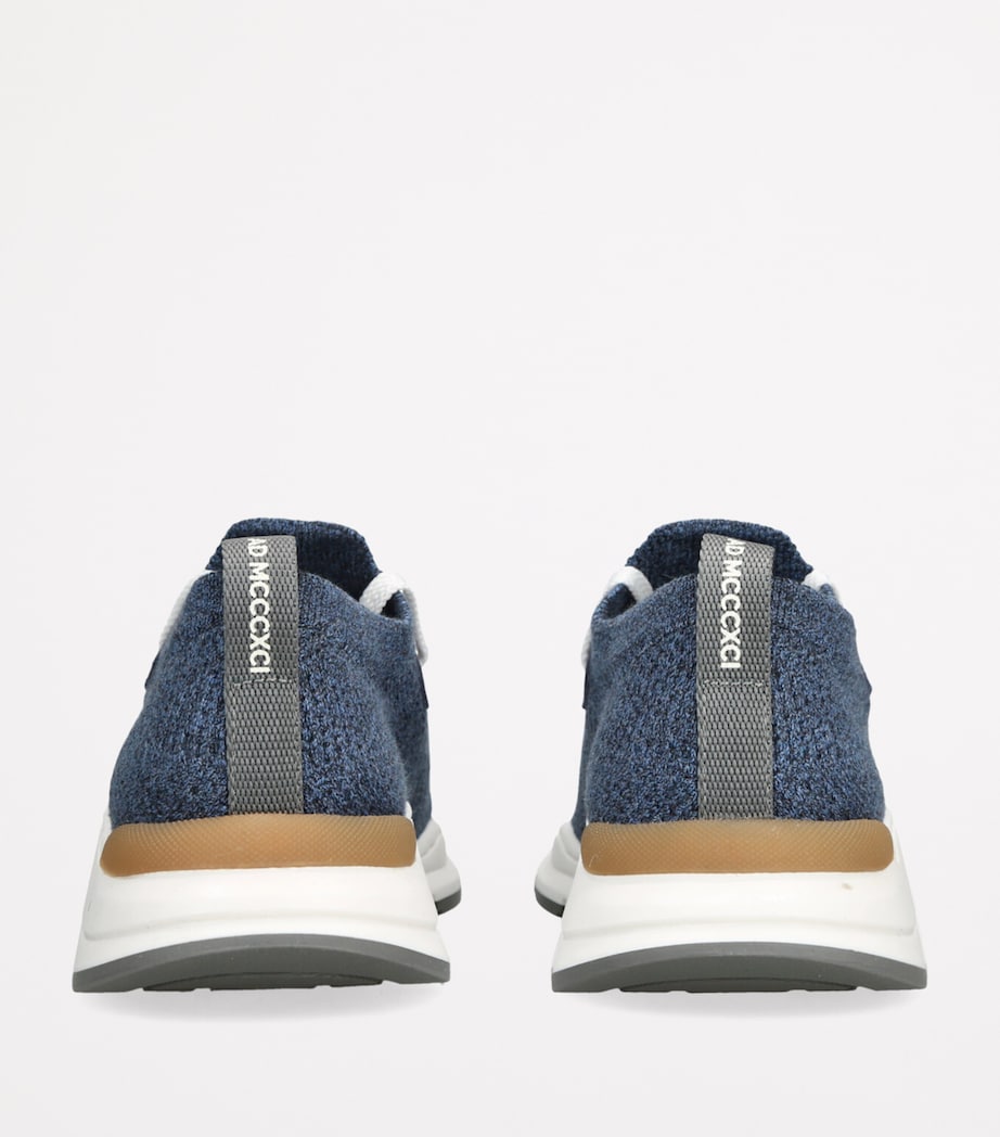 Brunello Cucinelli Kids Knitted Sneakers Blue Image 2