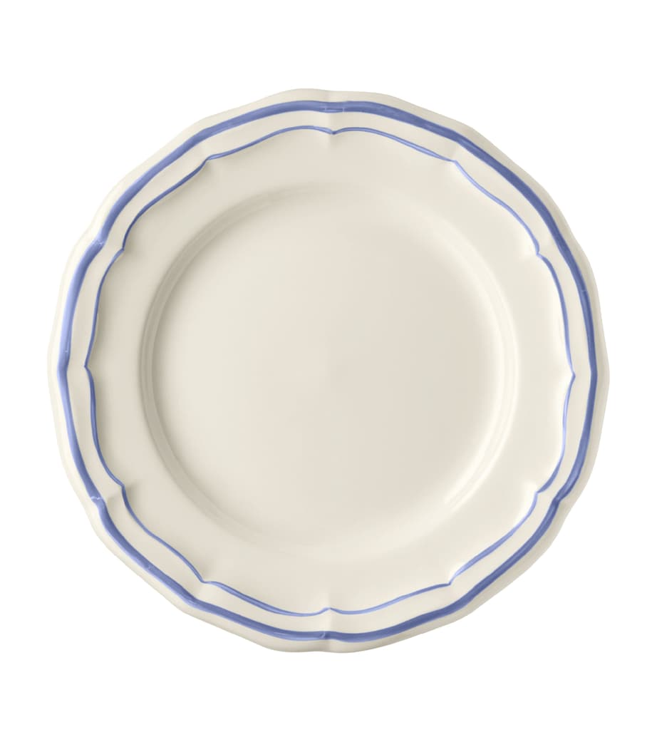 Set of 4 Filet Bleu Canape Plates (16cm) WHITE, BLUE Image 1