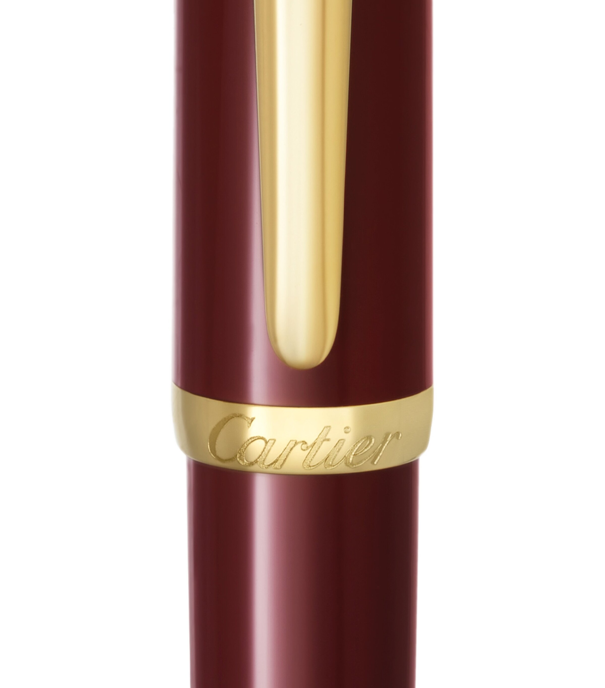 Composite R de Cartier Ballpoint Pen BURGUNDY & GOLD Image 7