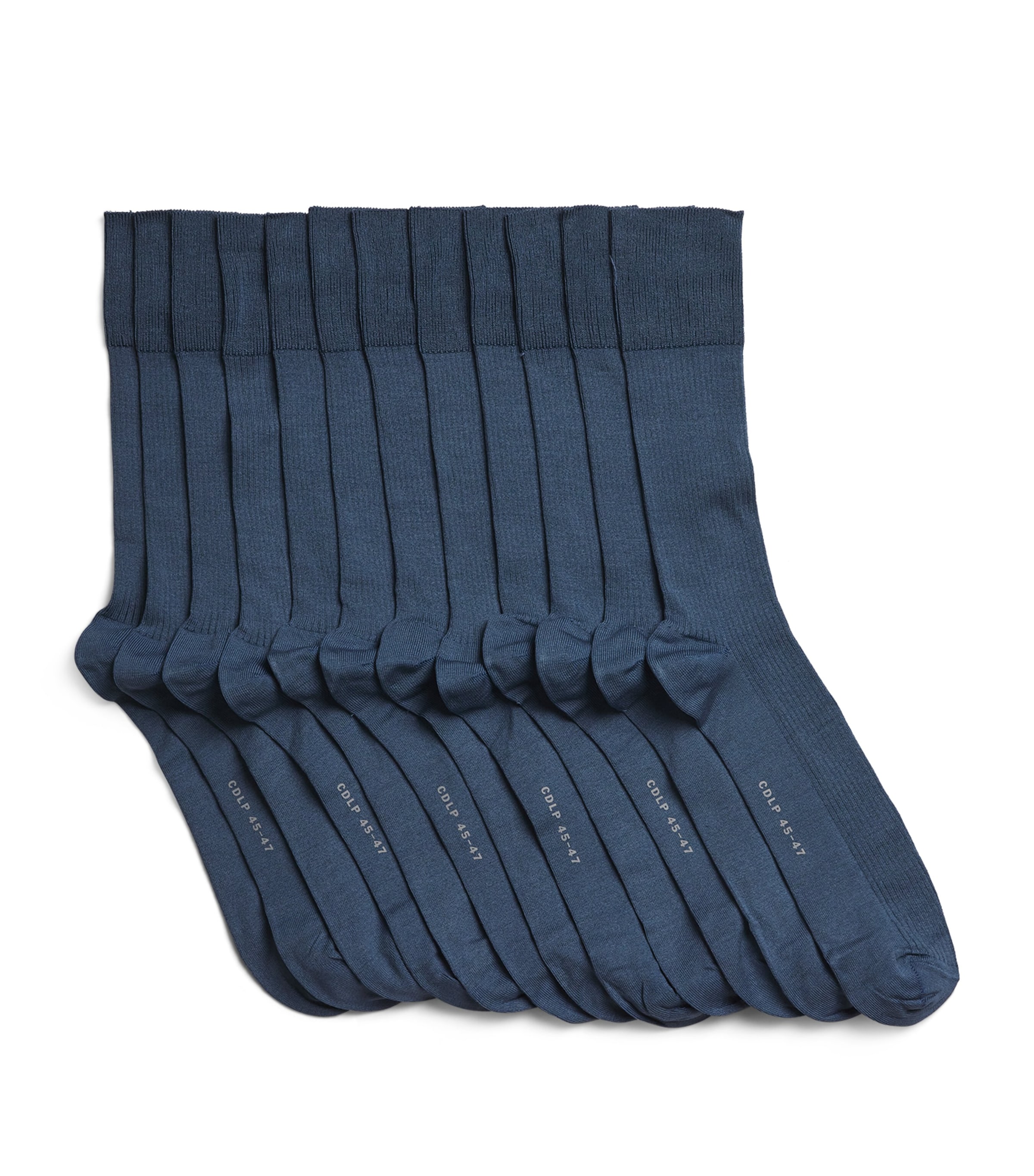 Shop Cdlp Ribbed Mid Length Socks In Blue