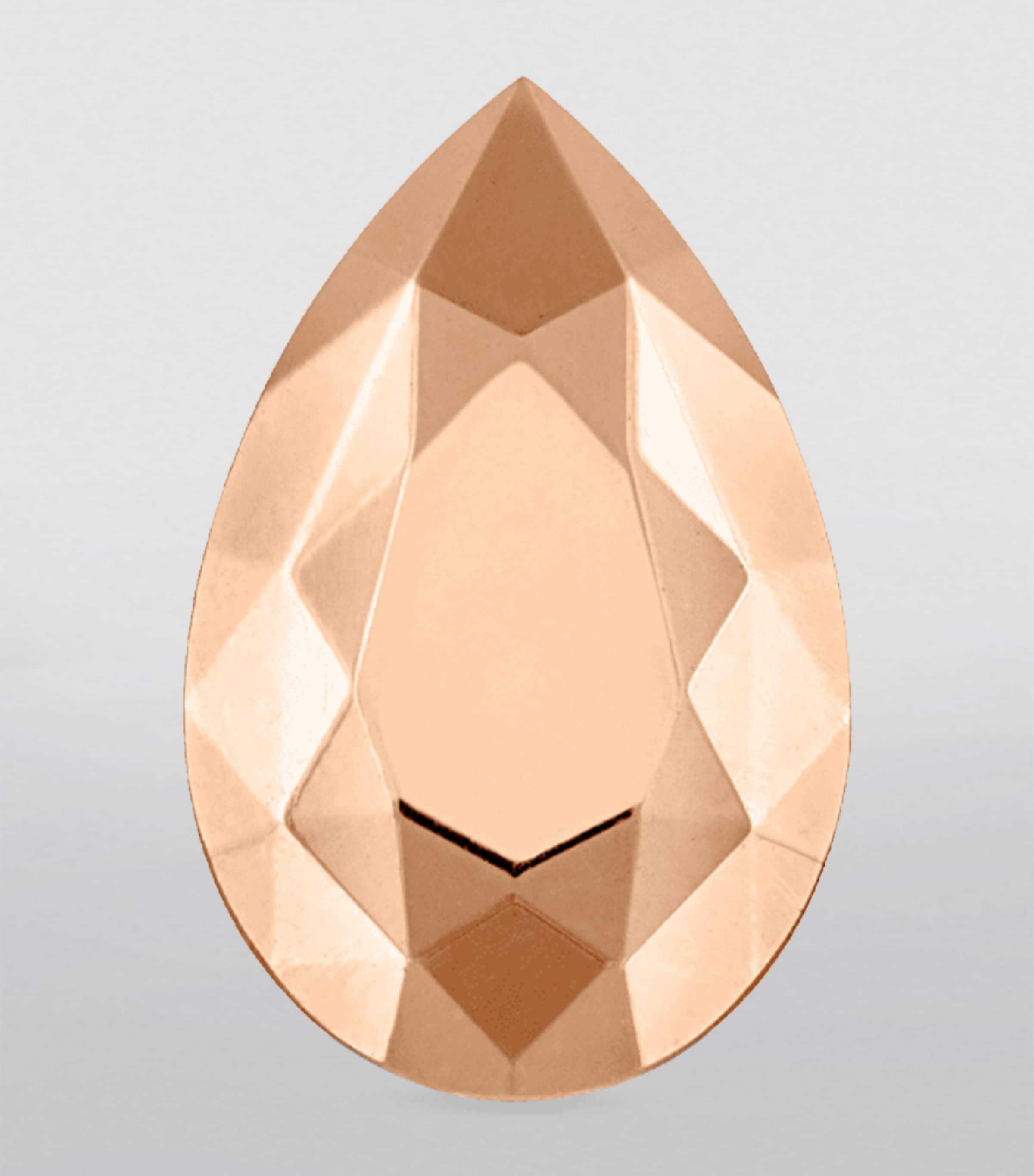Faceted Pear Threaded Stud Earring (6.5mm) ROSE GOLD Image 3
