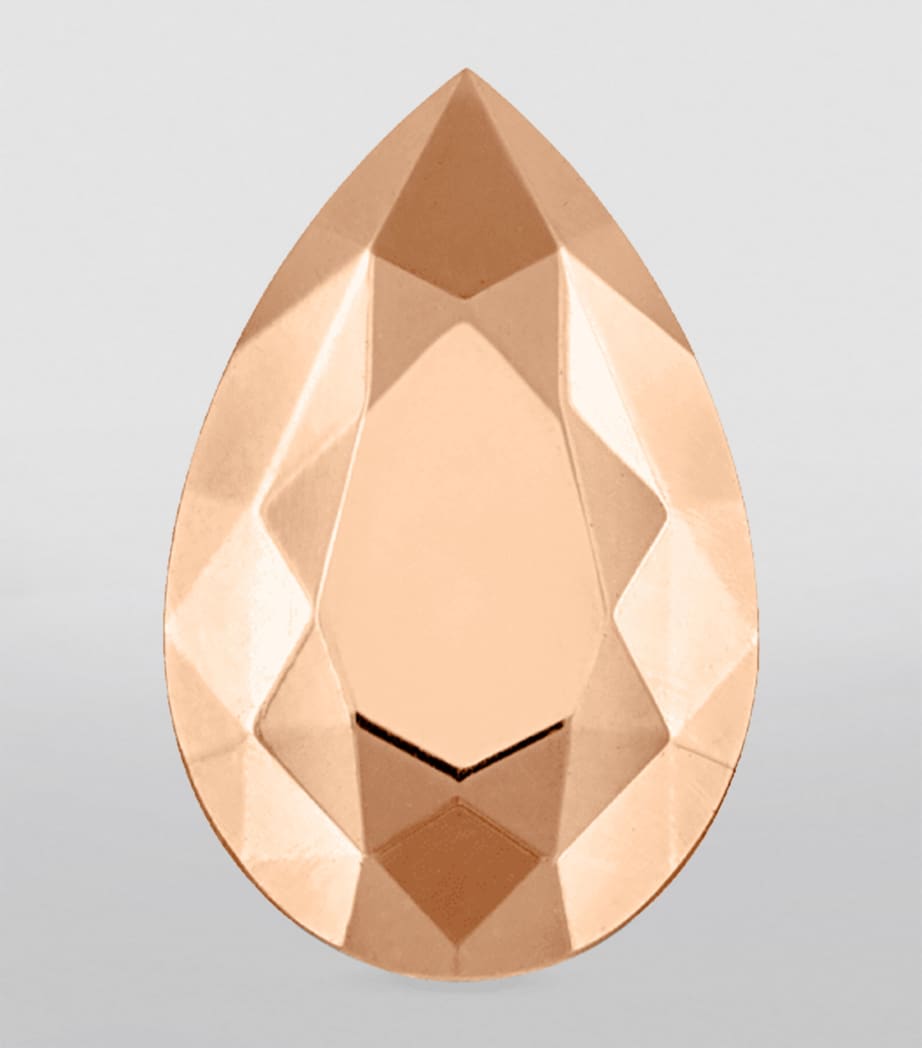 Faceted Pear Threaded Stud Earring (6.5mm) ROSE GOLD Image 3