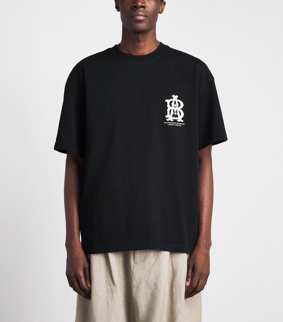 about:blank Mens Oversized Monogram T-Shirt Black Image 4
