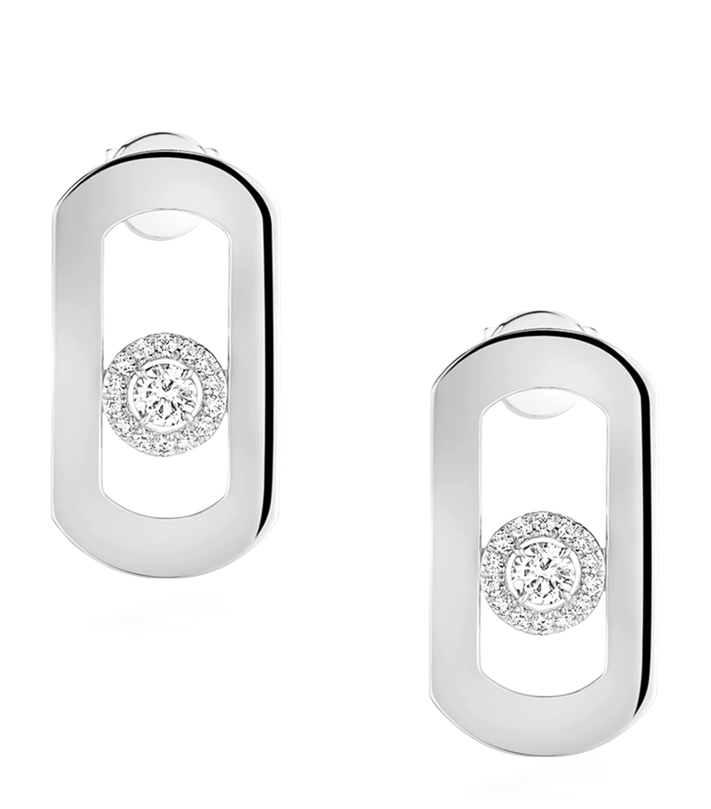 White Gold and Diamond So Move Earrings WHITE GOLD Image 1