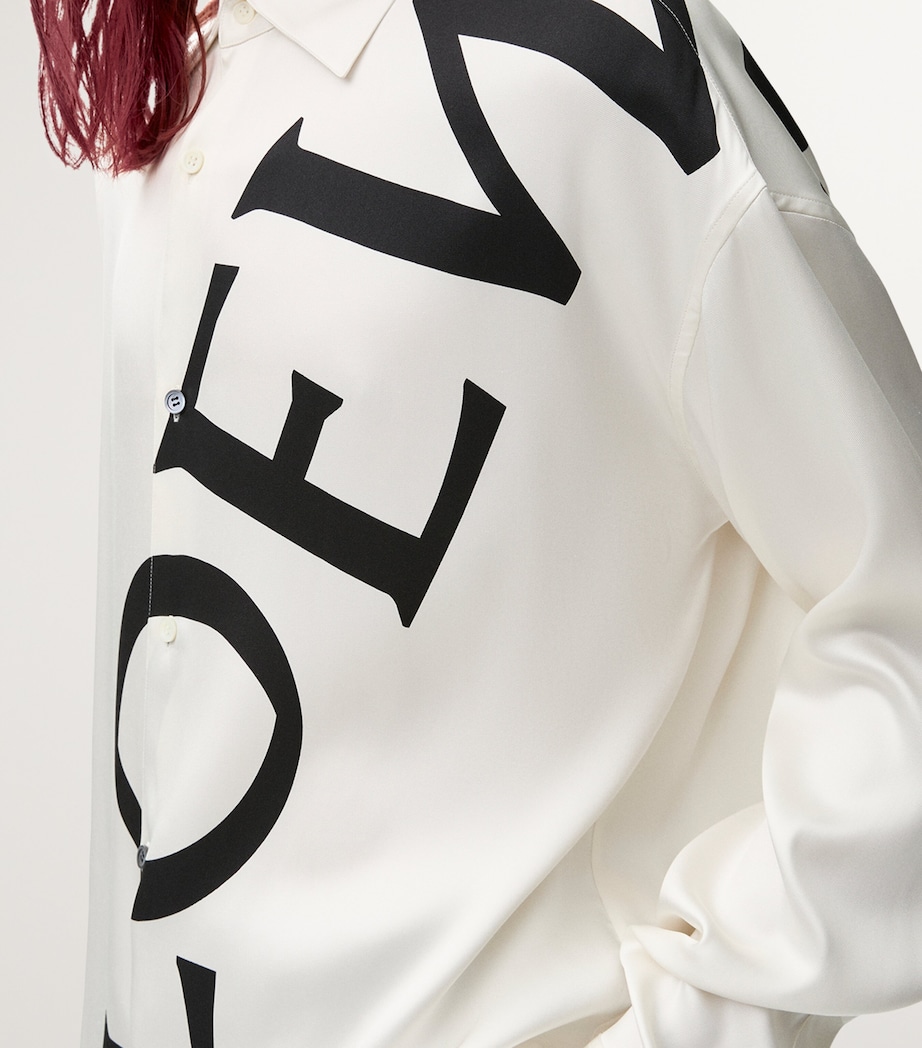 LOEWE Mens Silk Logo Shirt White Image 5