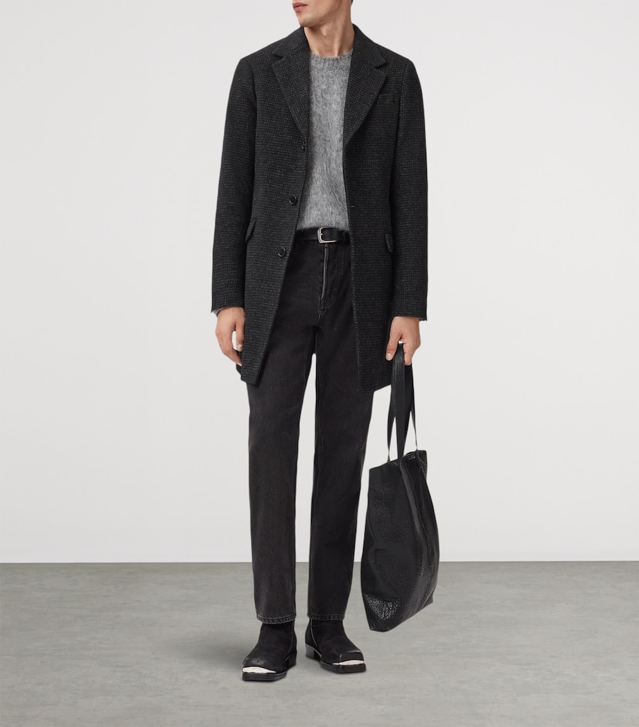 Wool-Blend Slim Caspian Coat CINDER BLACK MARL Image 3