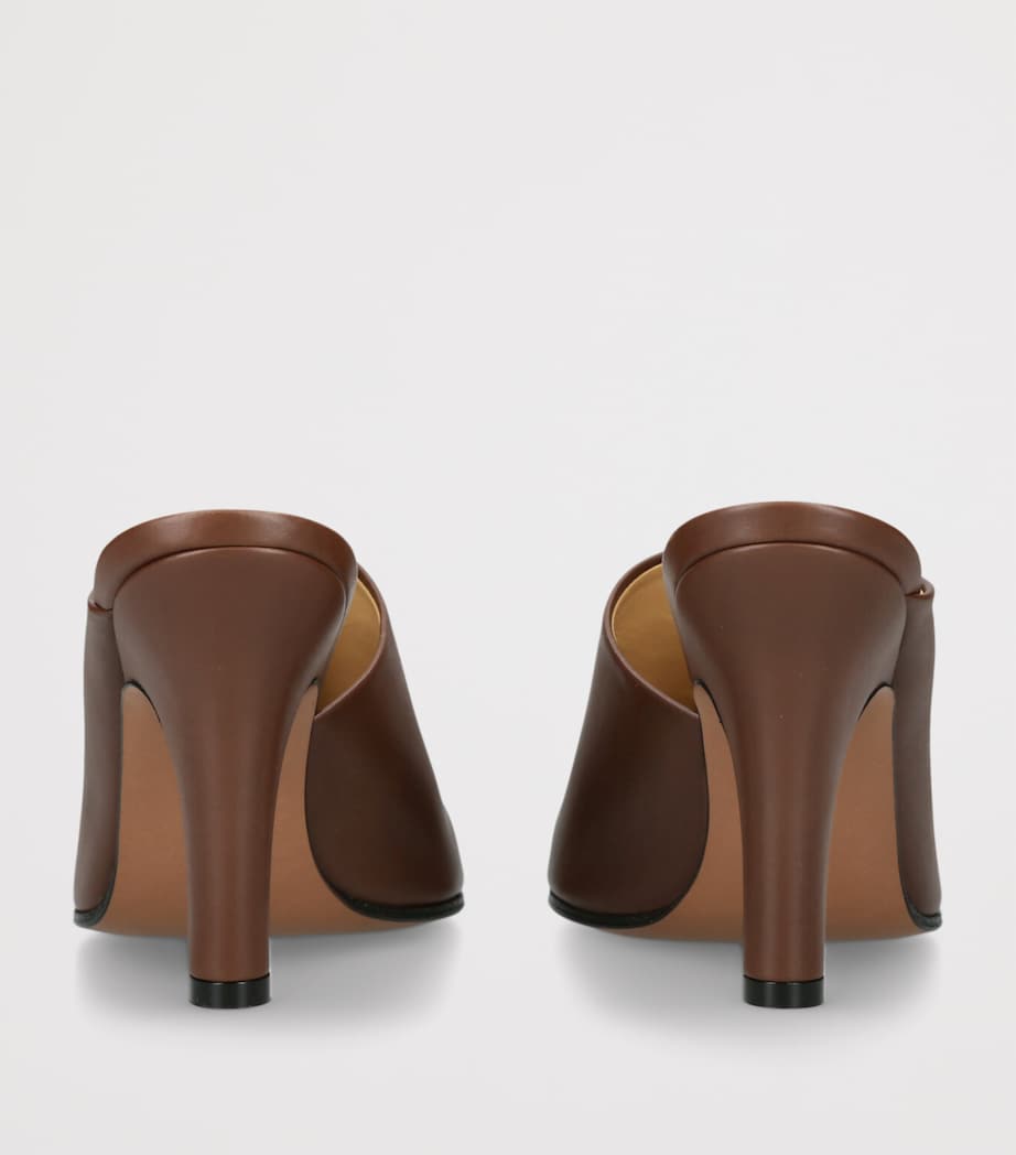 Signum Leather Heeled Mules MID BROWN Image 3