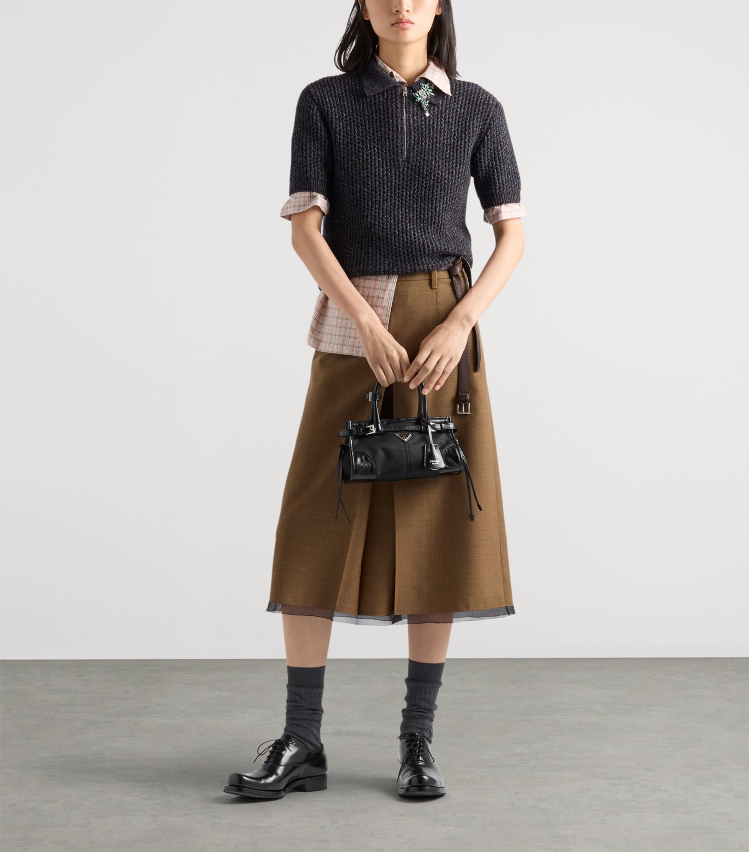 Prada Small Re-Nylon Bonnie Top-Handle Bag Black Image 2