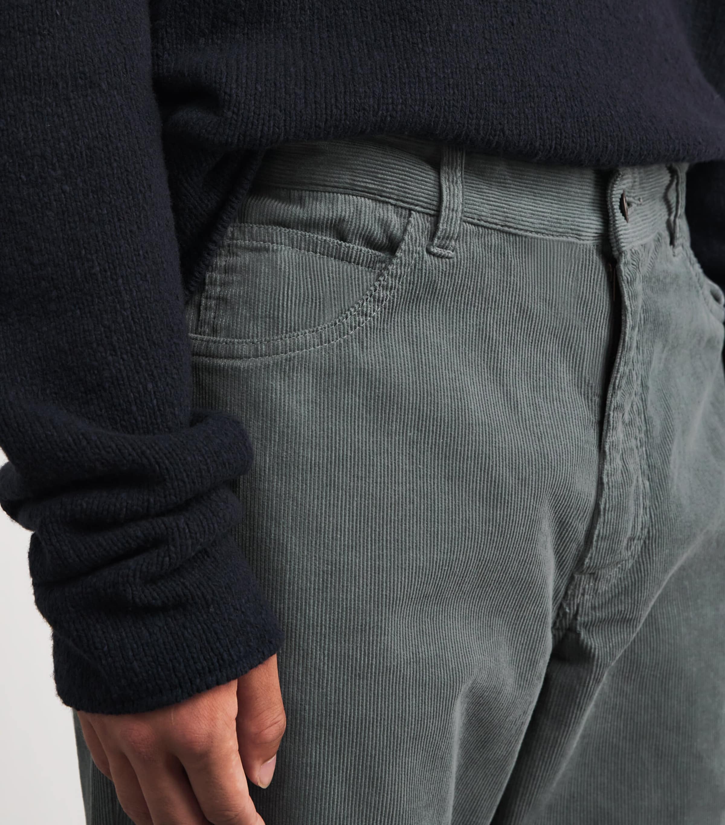 Fred Cotton Corduroy Trousers GREY Image 5