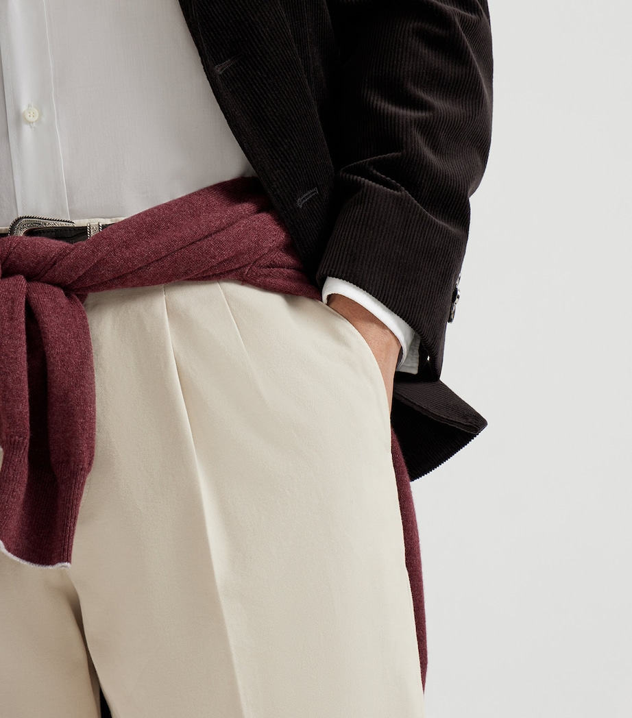 Cotton Pleated Trousers C6316 Image 5