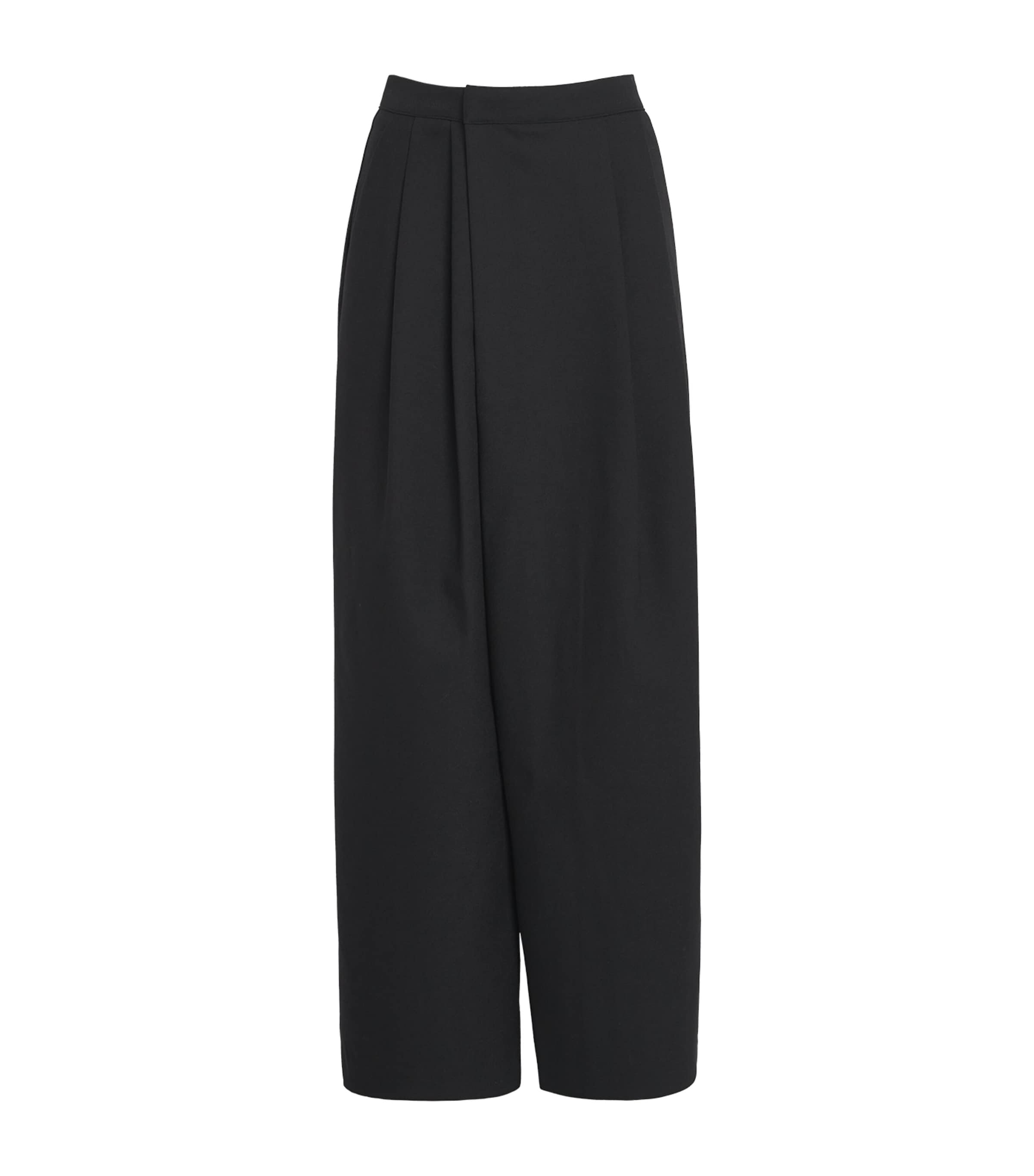 Source Unknown Pleated Wide-leg Leiko Trousers In Black