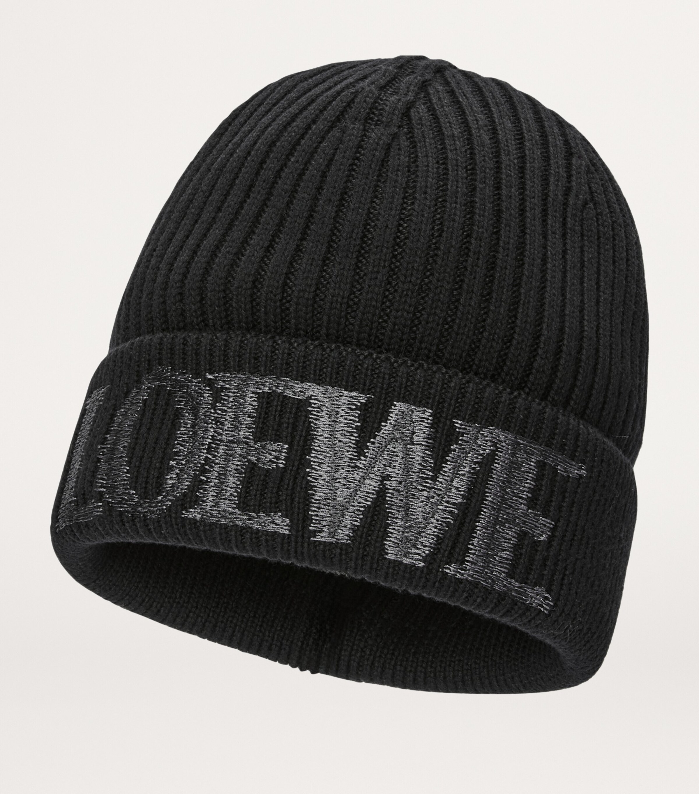Wool Embroidered-Logo Beanie BLACK Image 2