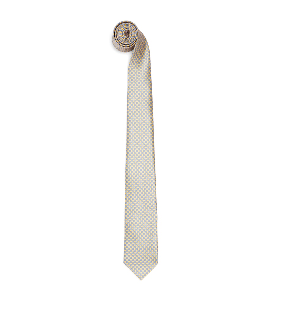 Stefano Ricci Kids Silk Geometric Print Tie C. Yell Lght Blu Image 1