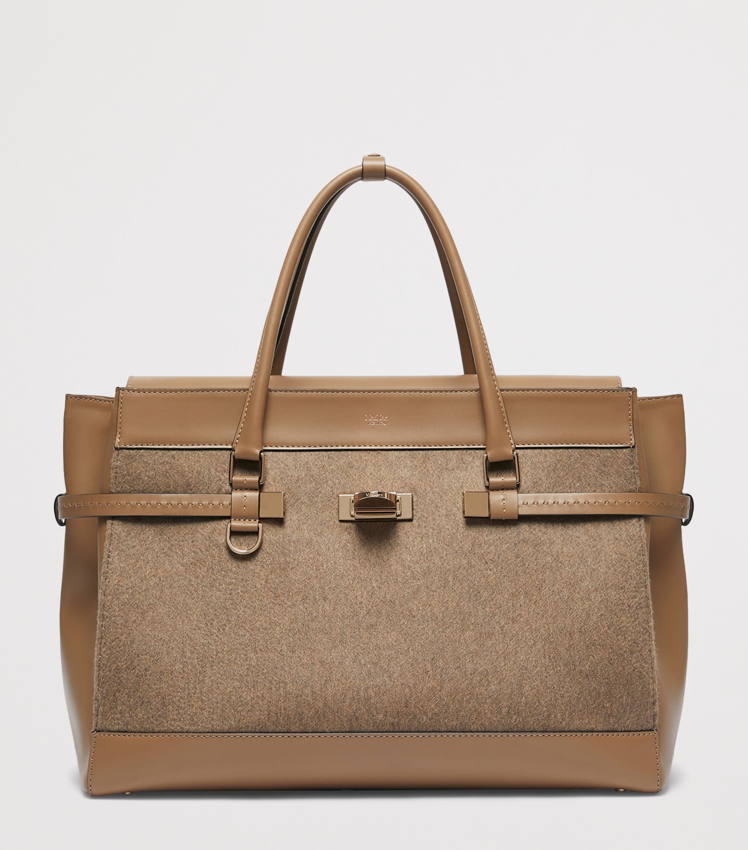 Large Cashmere Margaux Top-Handle Bag BROWN Image 4