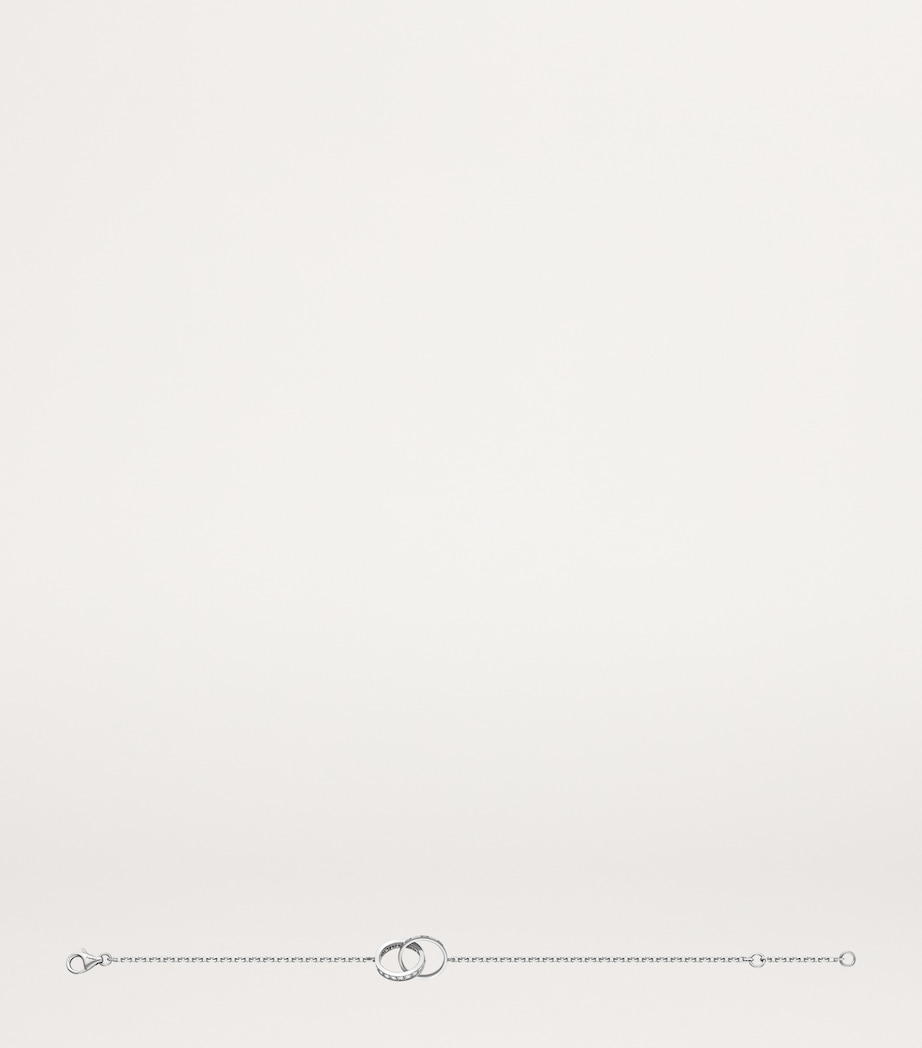 White Gold and Diamond LOVE Chain Bracelet WHITE GOLD Image 6