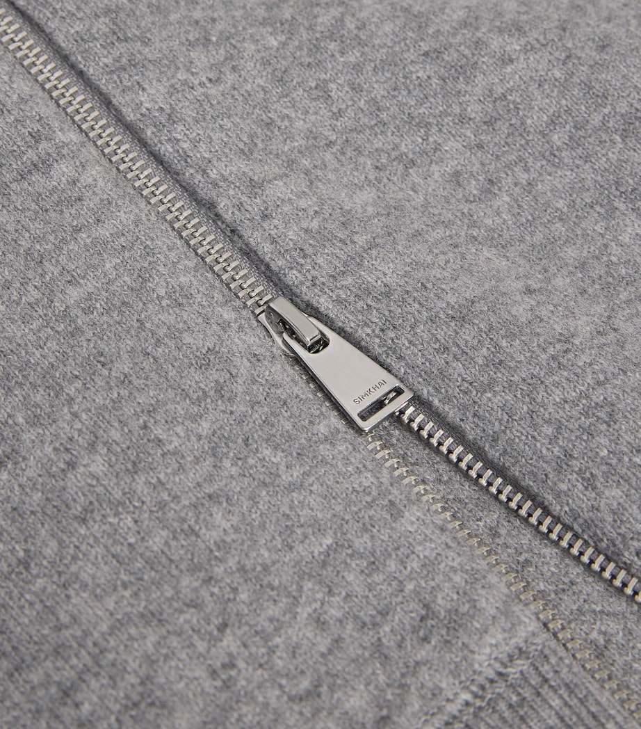 Wool-Blend Zip-Up Hoodie HEATHER GREY Image 5